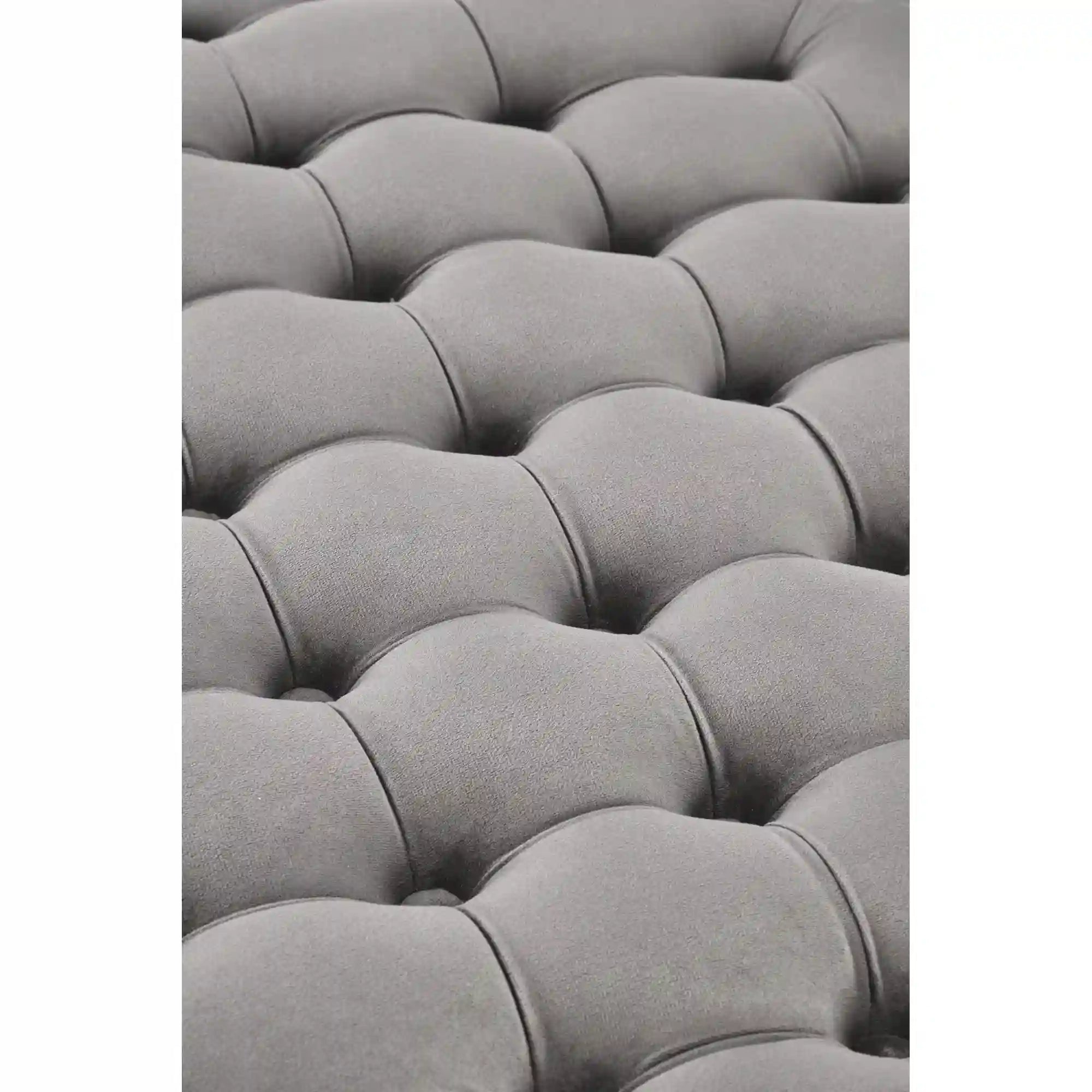 Taburet NUNEZ, stofa catifelata gri, cu spatiu depozitare, 70x70x40 cm