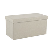 Taburet pliabil ORELIA, stofa clasica bej, cu spatiu depozitare, 76x38x38 cm