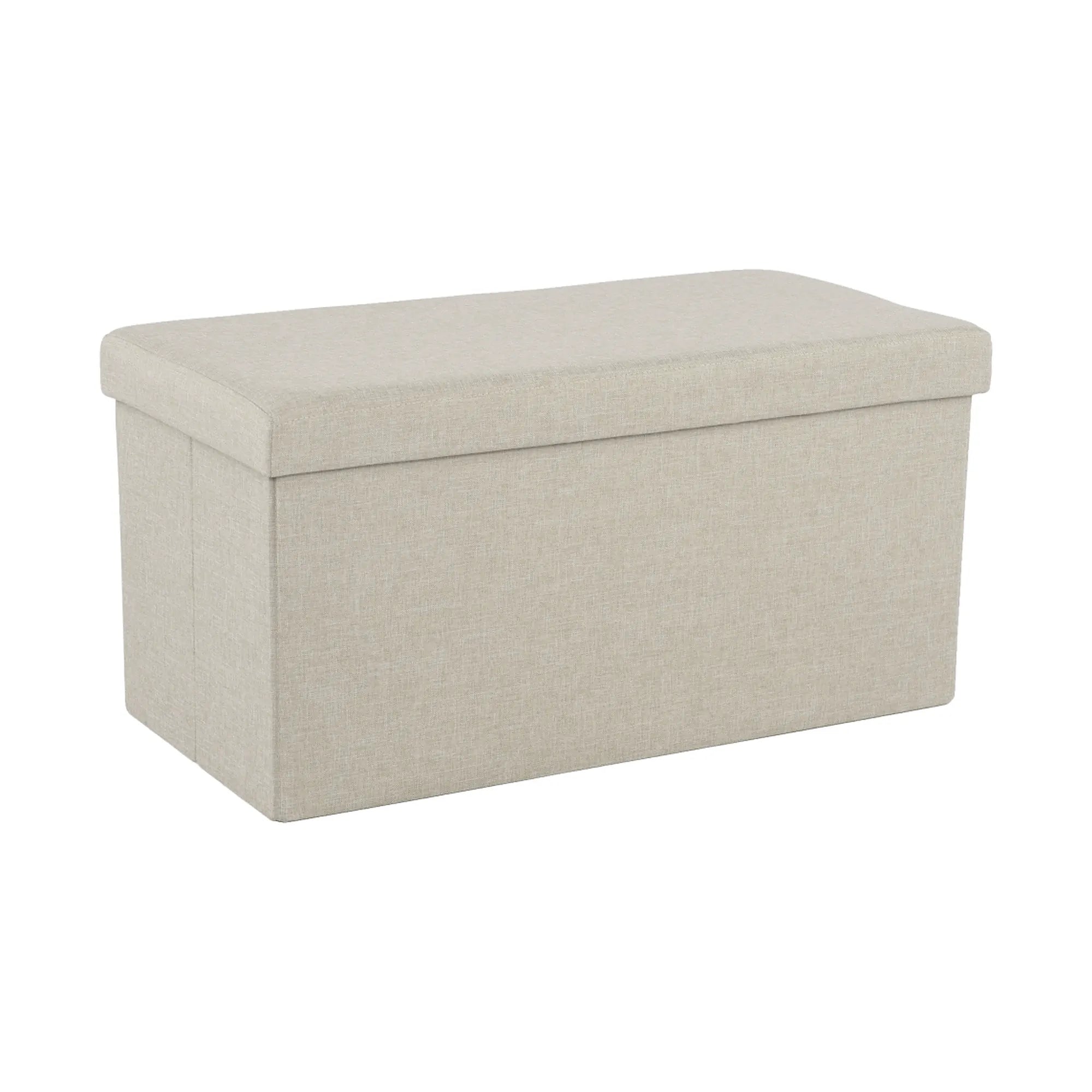Taburet pliabil ORELIA, stofa clasica bej, cu spatiu depozitare, 76x38x38 cm