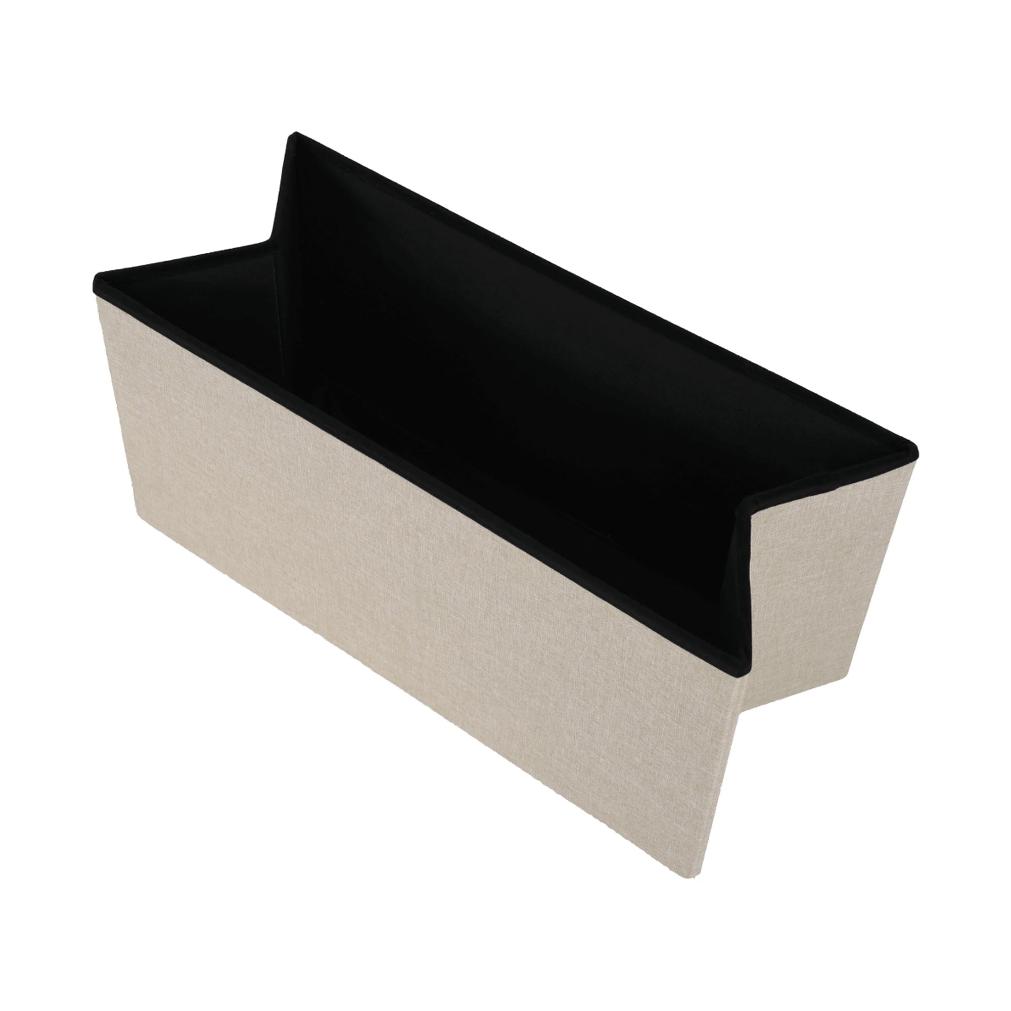 Taburet pliabil ORELIA, stofa clasica bej, cu spatiu depozitare, 76x38x38 cm