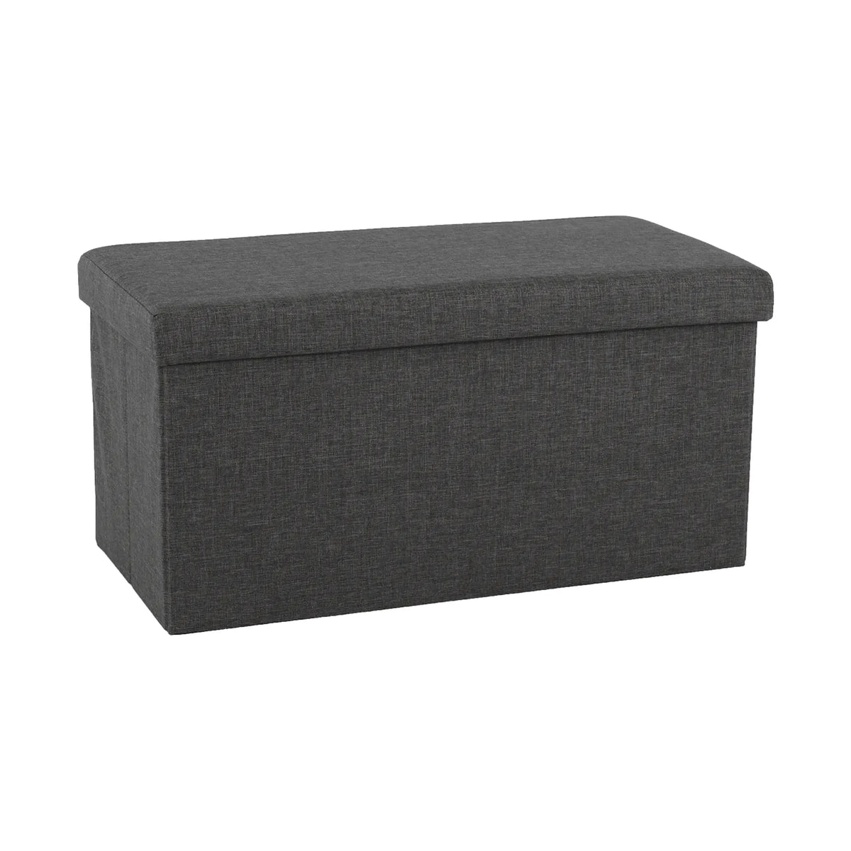 Taburet pliabil ORELIA, stofa clasica gri inchis, cu spatiu depozitare, 76x38x38 cm