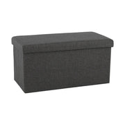 Taburet pliabil ORELIA, stofa clasica gri inchis, cu spatiu depozitare, 76x38x38 cm