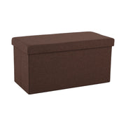 Taburet pliabil ORELIA, stofa clasica maro, cu spatiu depozitare, 76x38x38 cm