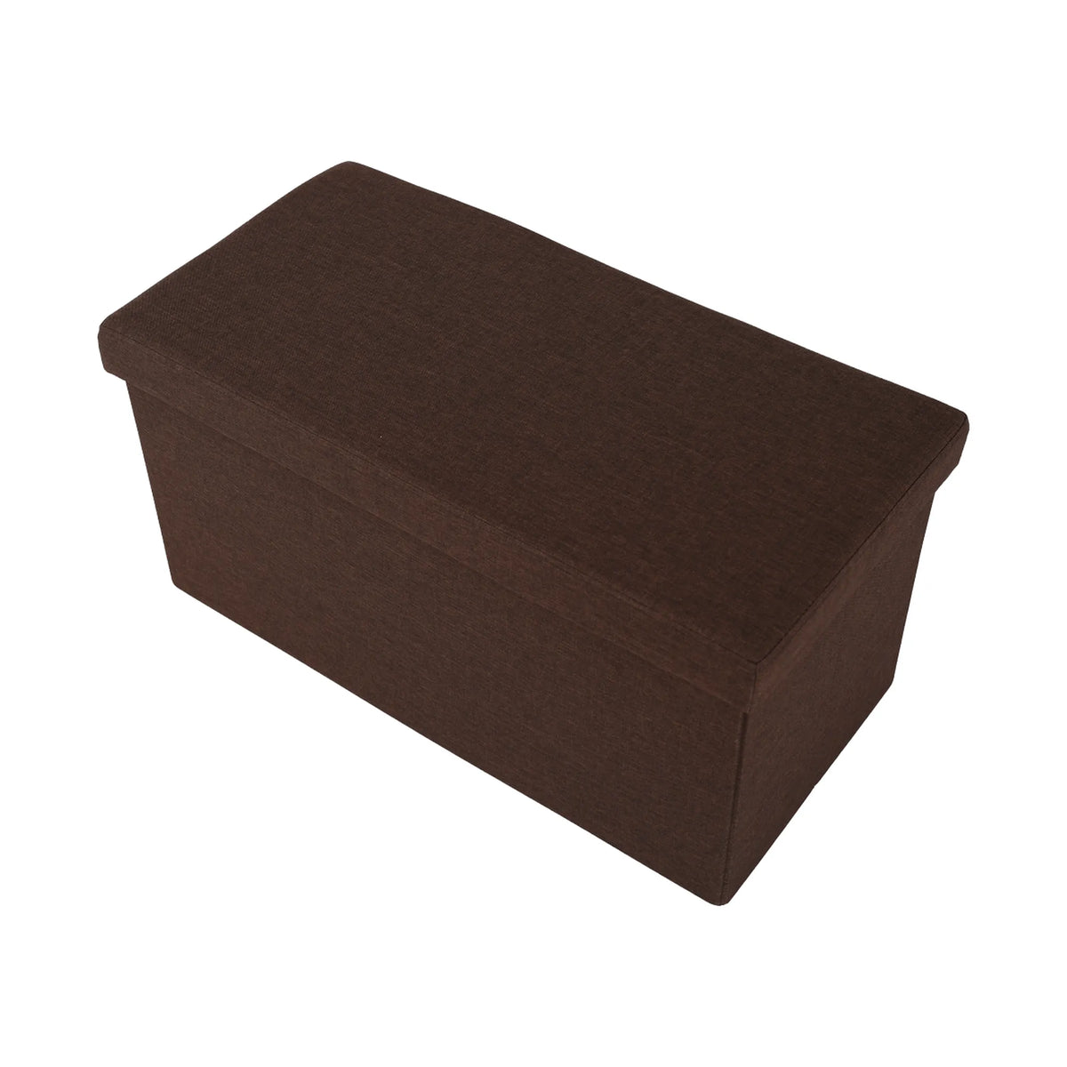 Taburet pliabil ORELIA, stofa clasica maro, cu spatiu depozitare, 76x38x38 cm
