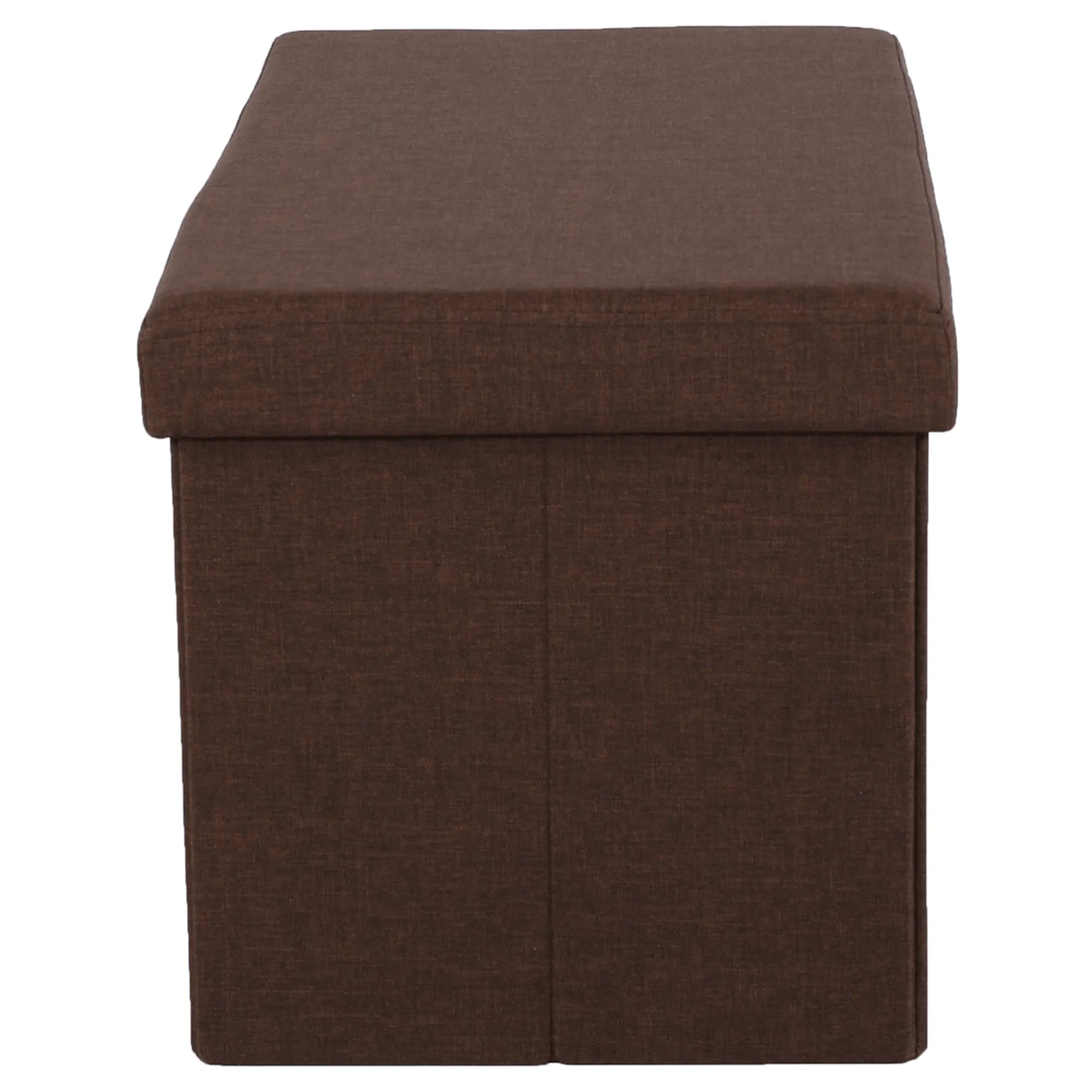 Taburet pliabil ORELIA, stofa clasica maro, cu spatiu depozitare, 76x38x38 cm