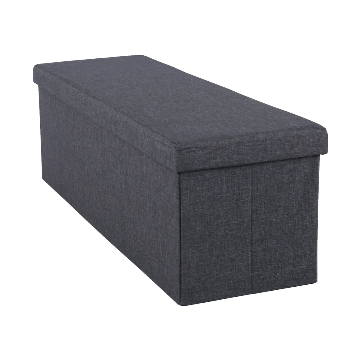 Taburet pliabil UMINA, stofa clasica gri inchis, cu spatiu depozitare, 114x38x38 cm