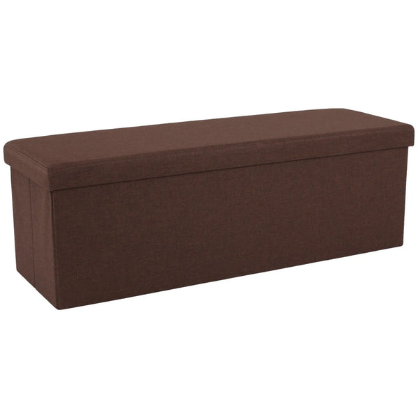Taburet pliabil UMINA,stofa clasica maro inchis, cu spatiu depozitare, 114x38x38 cm