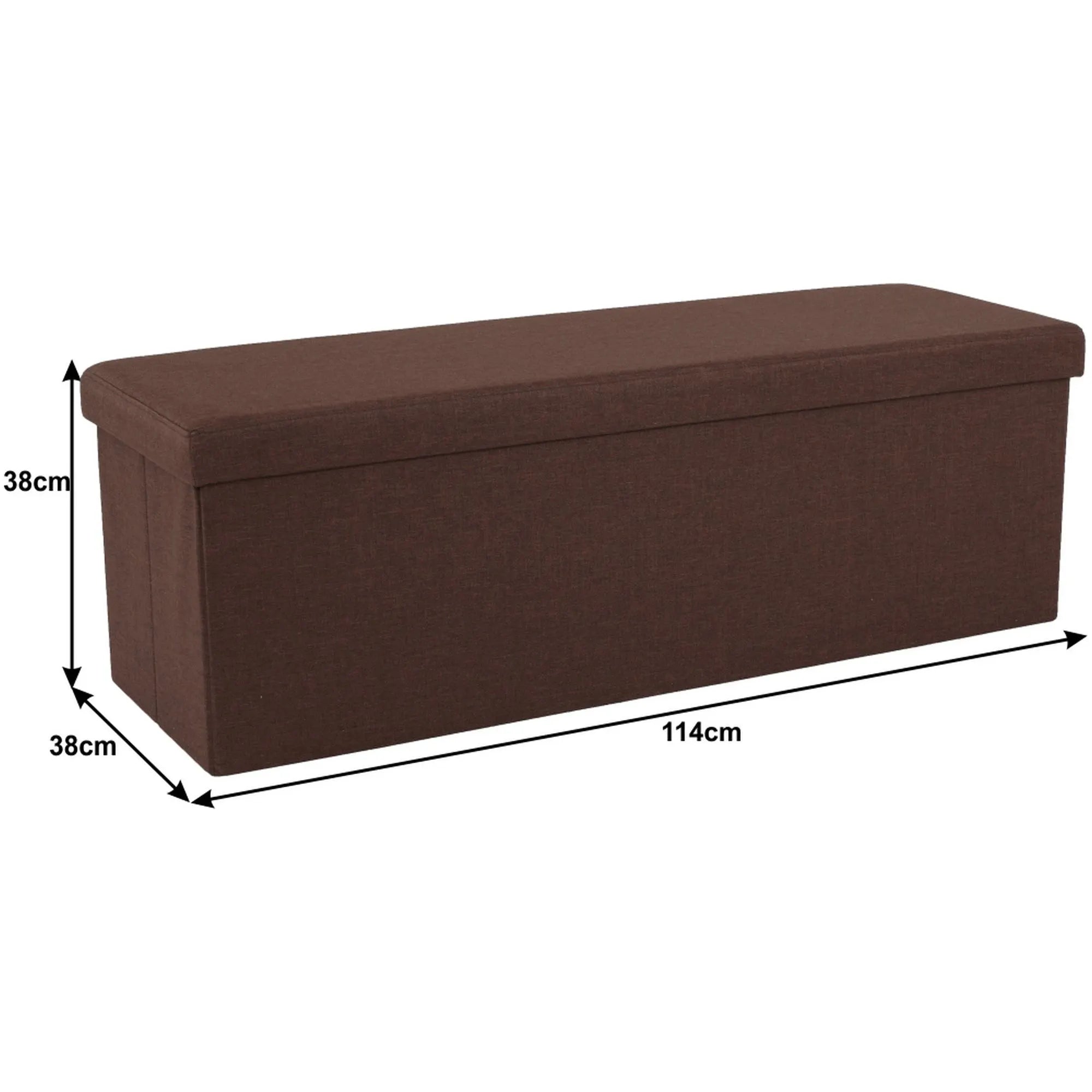 Taburet pliabil UMINA,stofa clasica maro inchis, cu spatiu depozitare, 114x38x38 cm