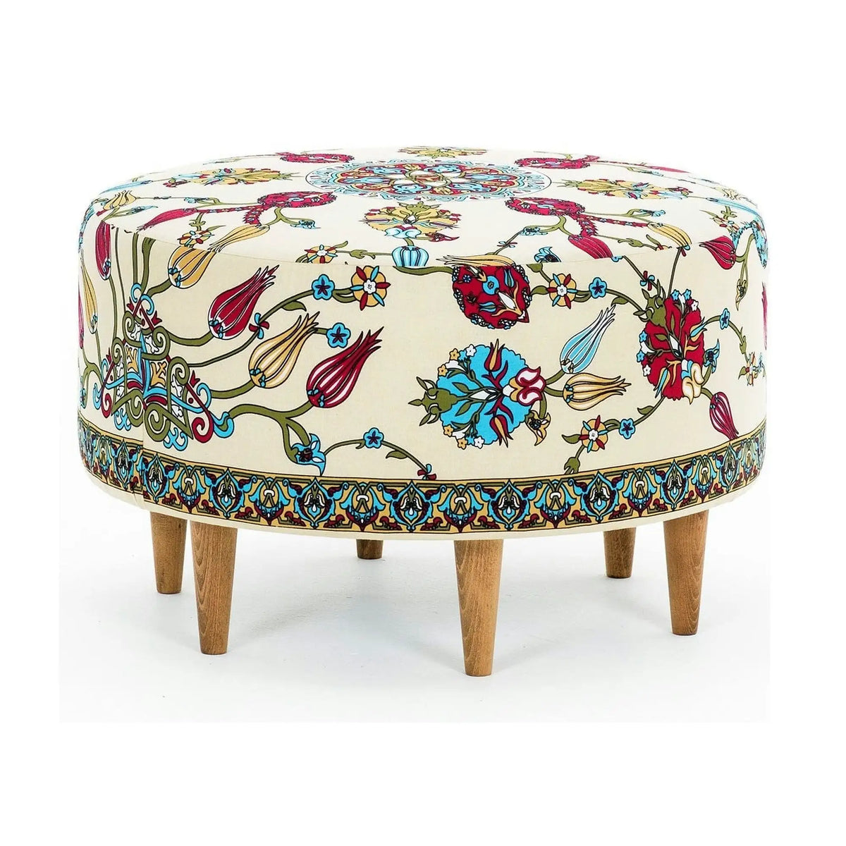 Taburet RIMINI, multicolor, stofa clasica, 65x65x40 cm