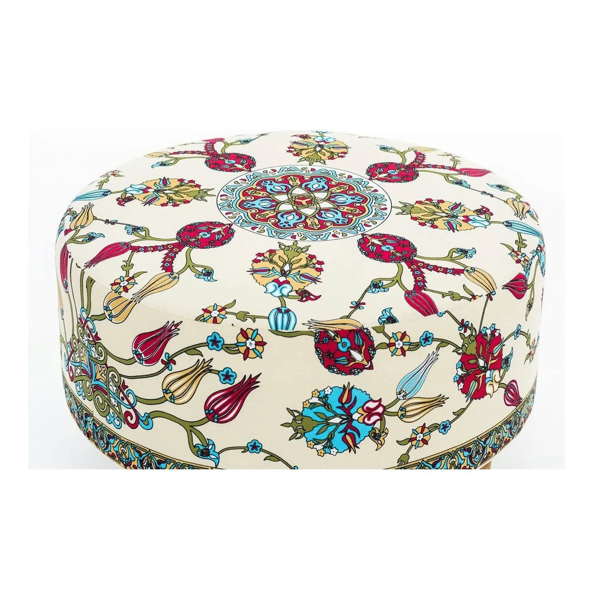 Taburet RIMINI, multicolor, stofa clasica, 65x65x40 cm