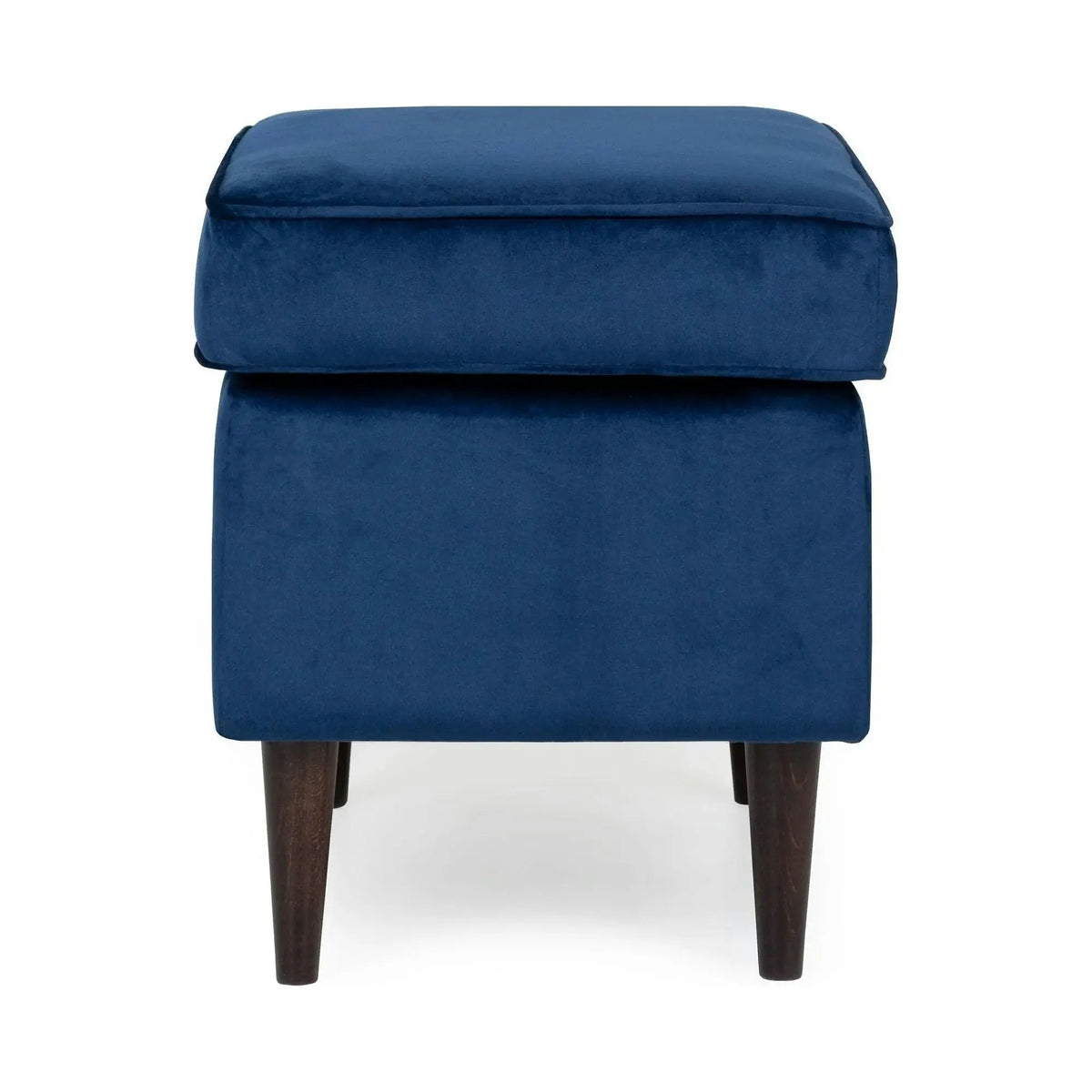 Taburet RON, stofa catifelata albastru inchis - Bluvel 86, 60x40x44 cm