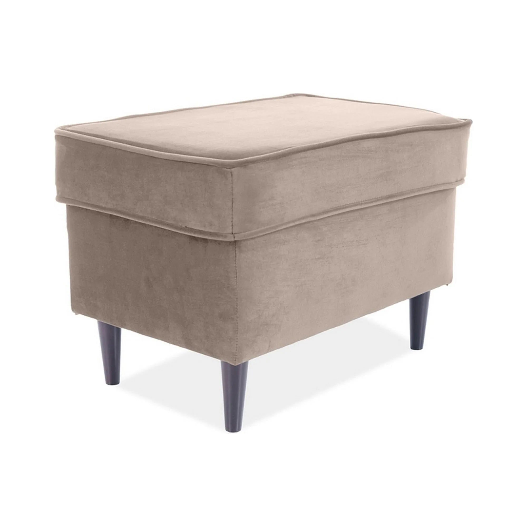 Taburet RON, stofa catifelata bej, 60x40x43 cm