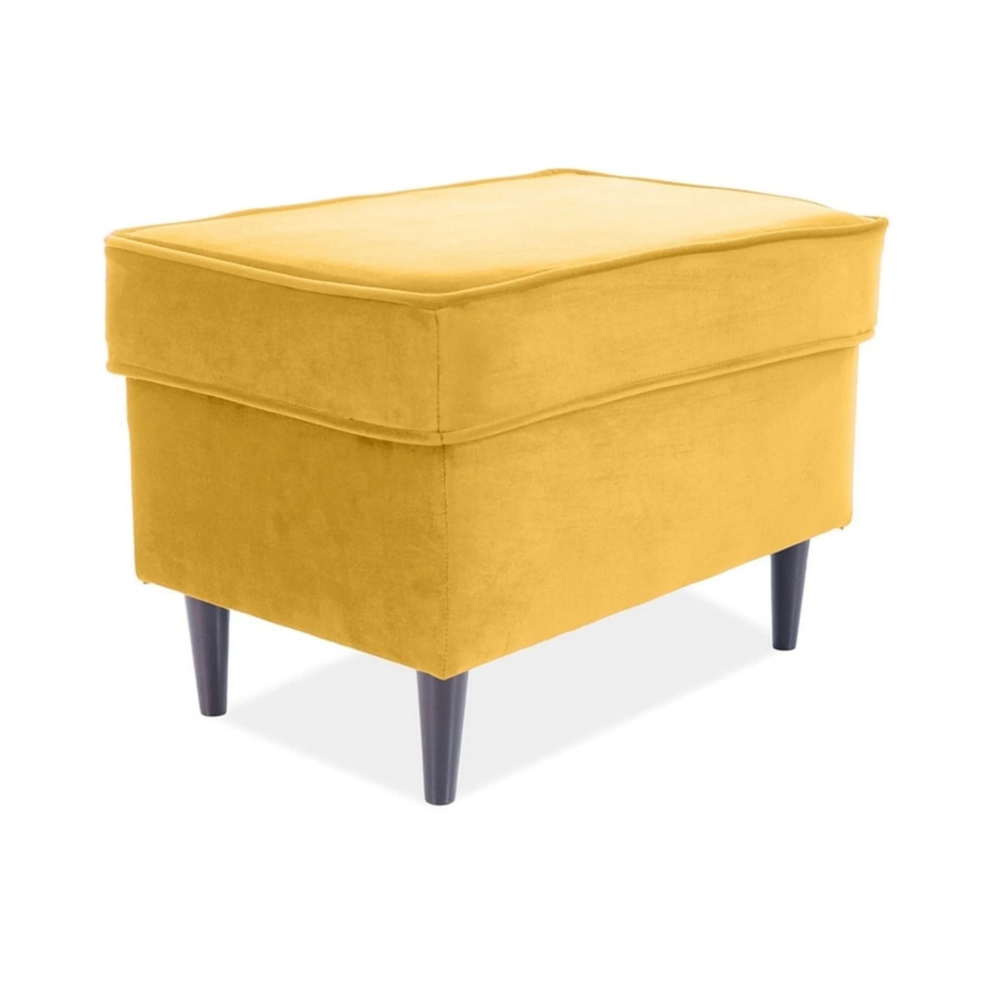 Taburet RON, stofa catifelata galben - Bluvel 68, 60x40x43 cm