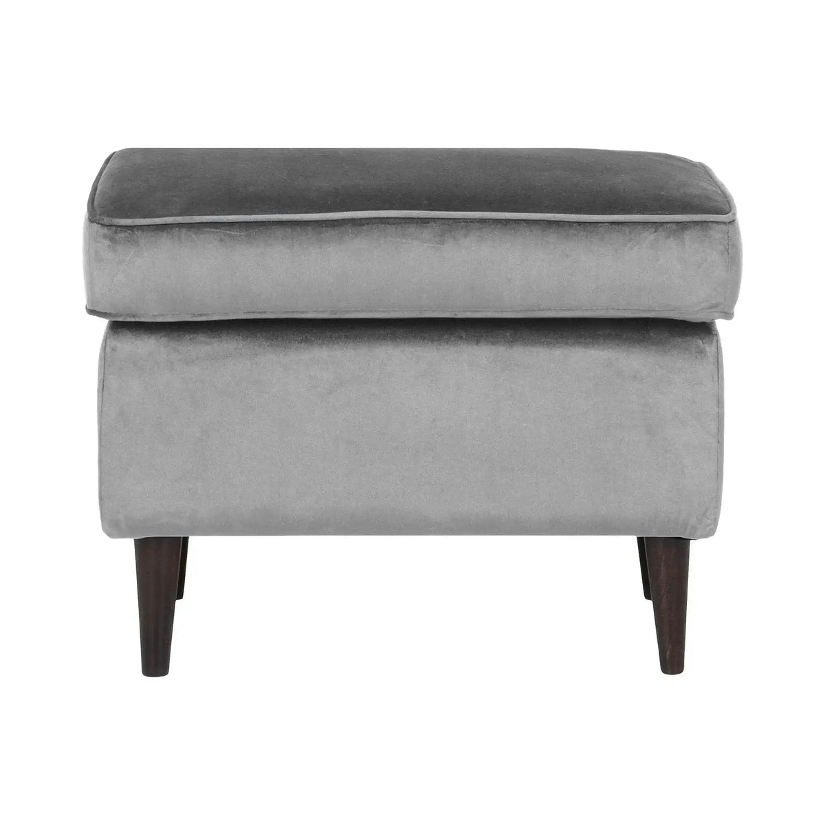 Taburet RON, stofa catifelata gri - Bluvel 14, 60x40x44 cm