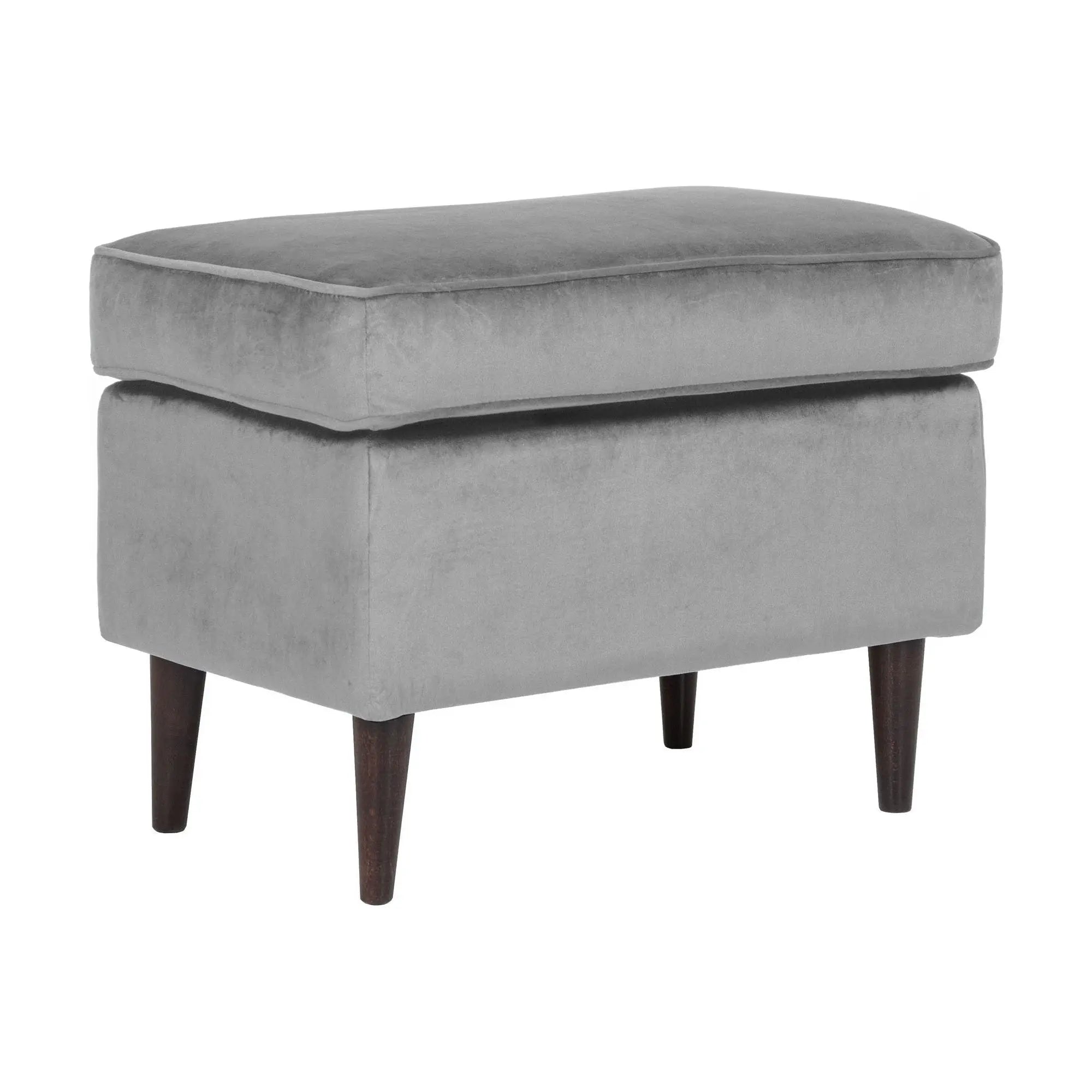 Taburet RON, stofa catifelata gri - Bluvel 14, 60x40x44 cm