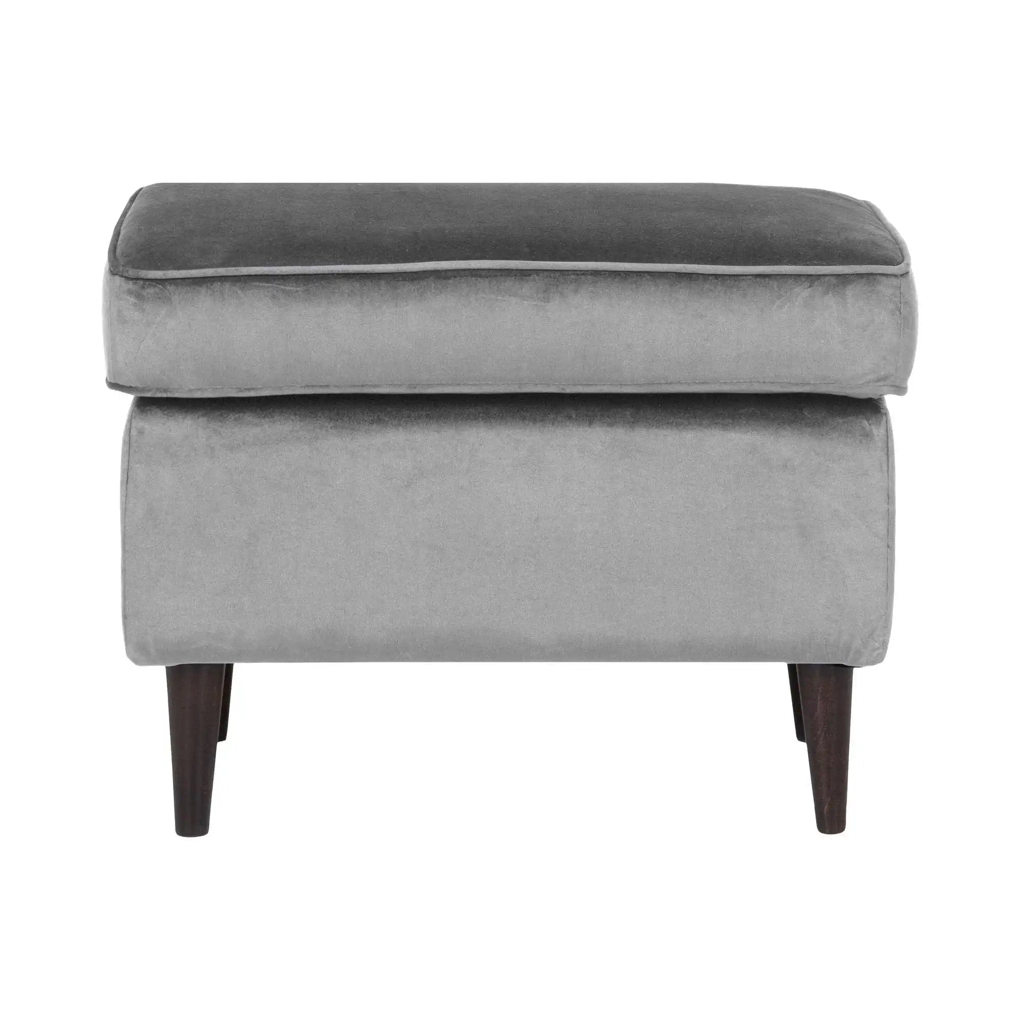 Taburet RON, stofa catifelata gri - Bluvel 14, 60x40x44 cm