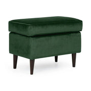 Taburet RON, stofa catifelata verde inchis, 60x40x43 cm