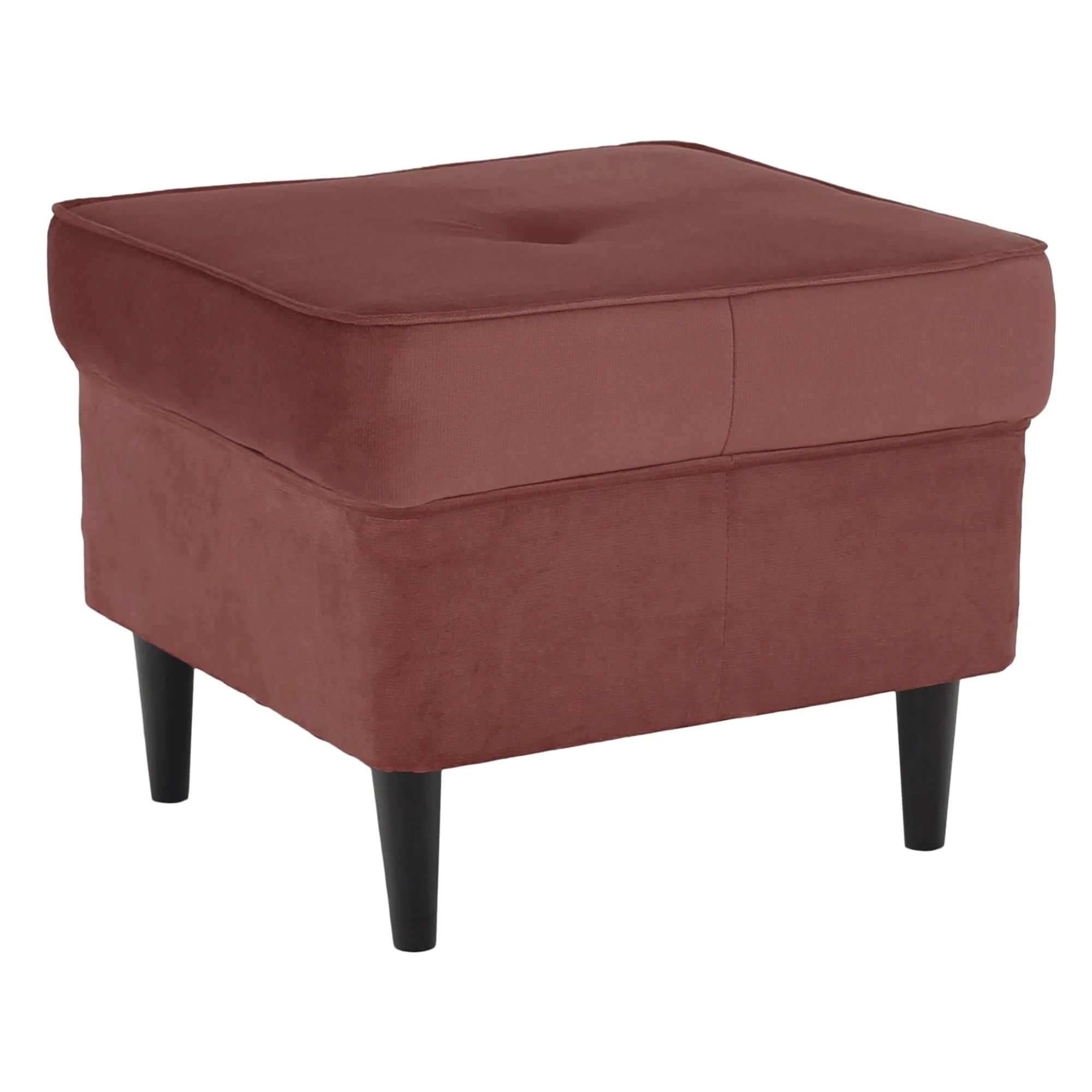 Taburet RUFINO 3 NEW, stofa catifelata rosu bordo, 40x40x40 cm