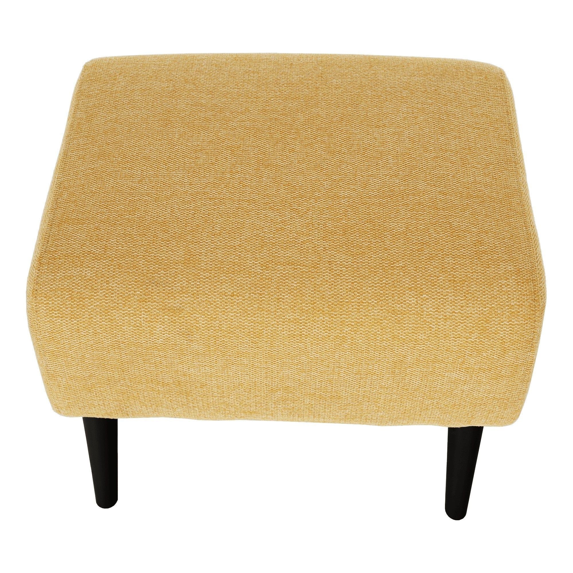 Taburet SAMY, stofa clasica galben, 52x42x43 cm