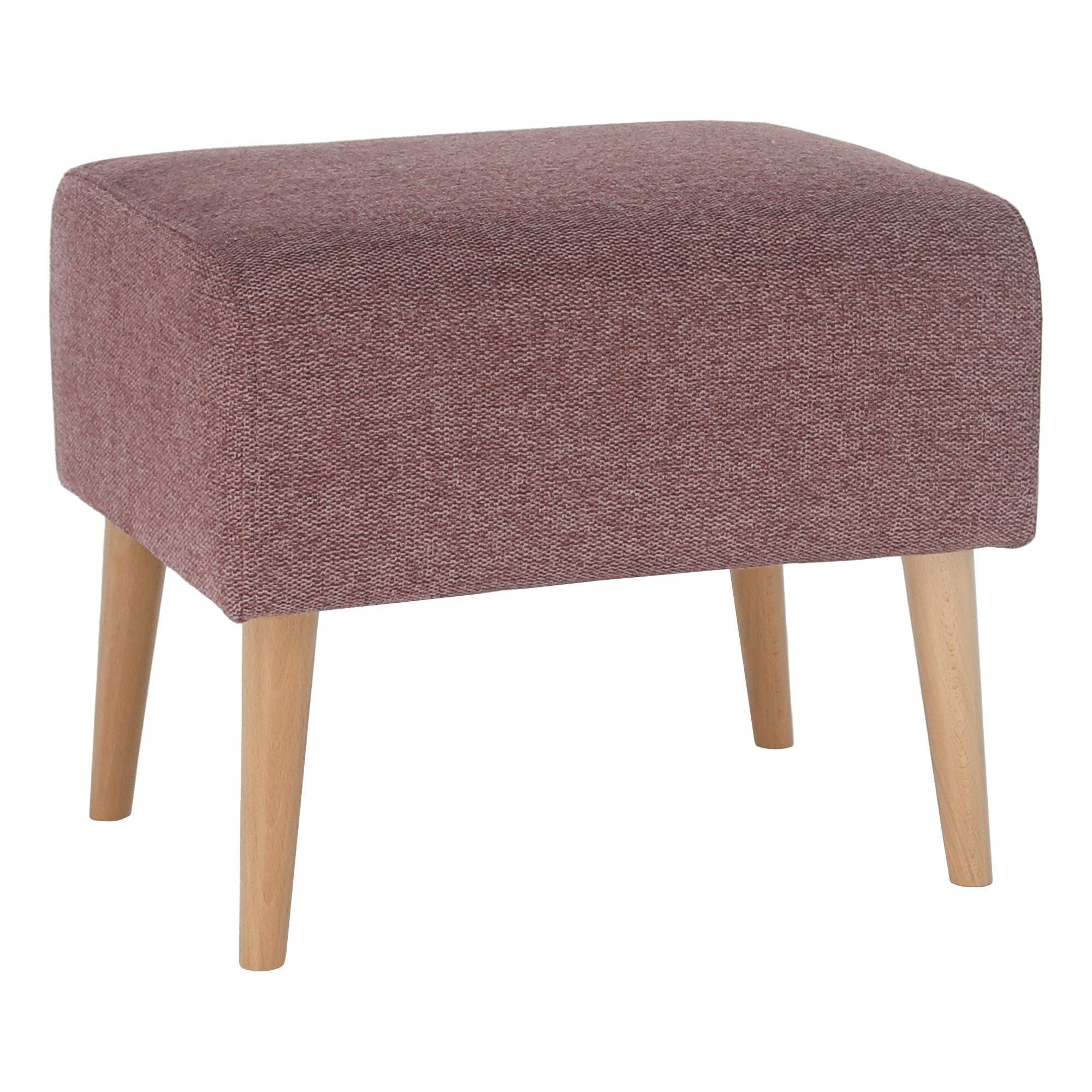 Taburet SAMY, stofa clasica roz, 52x42x43 cm