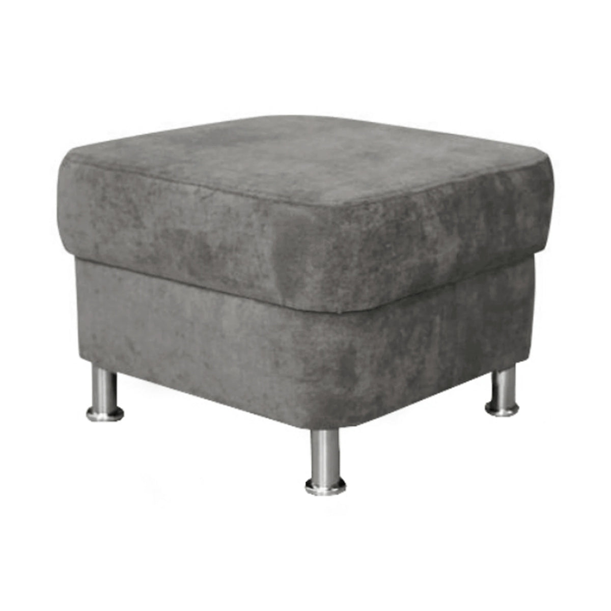 Taburet SANTIAGO, stofa catifelata gri - Matrix 17, 58x58x41 cm