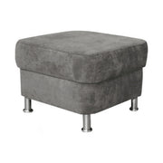 Taburet SANTIAGO, stofa catifelata gri - Matrix 17, 58x58x41 cm