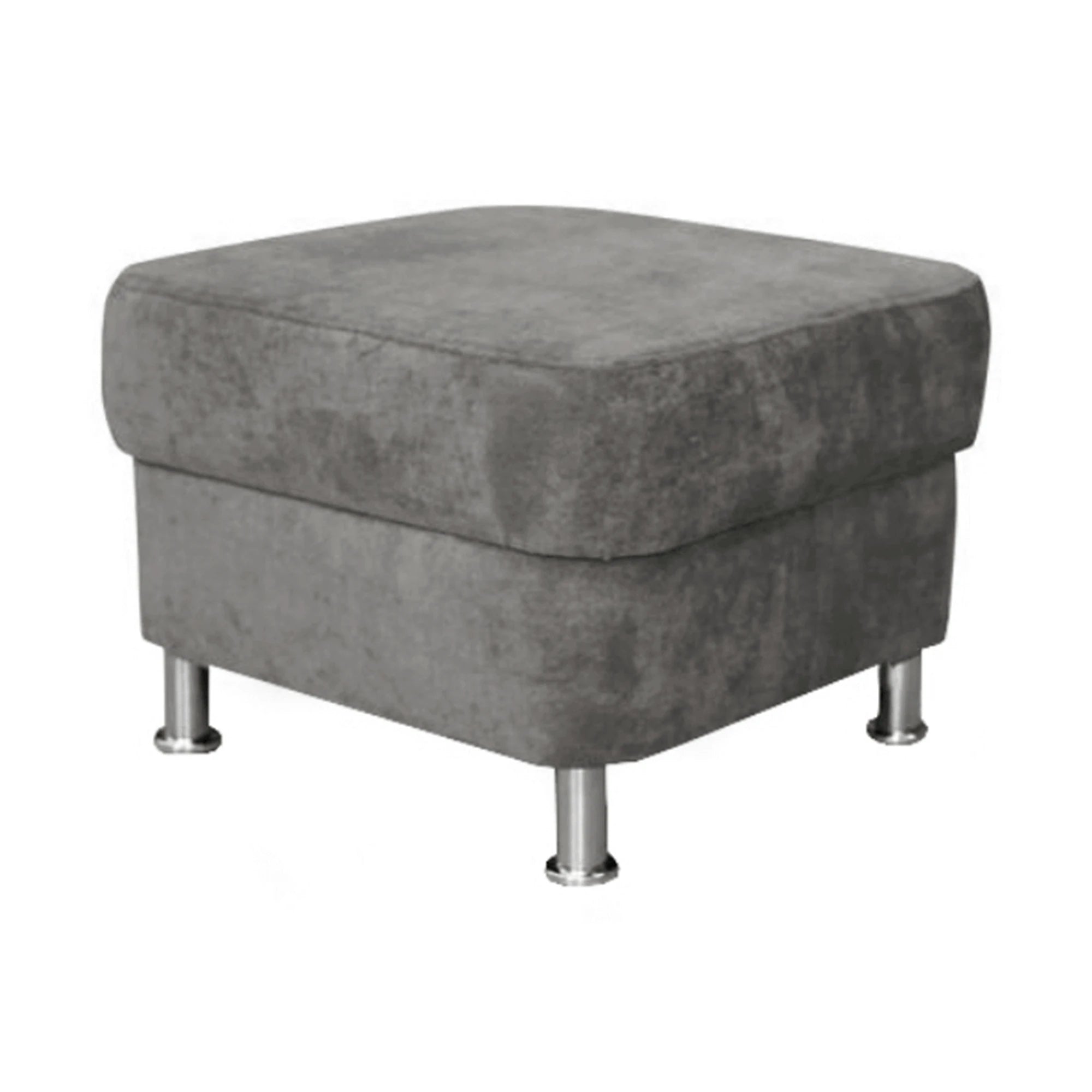 Taburet SANTIAGO, stofa catifelata gri - Matrix 17, 58x58x41 cm