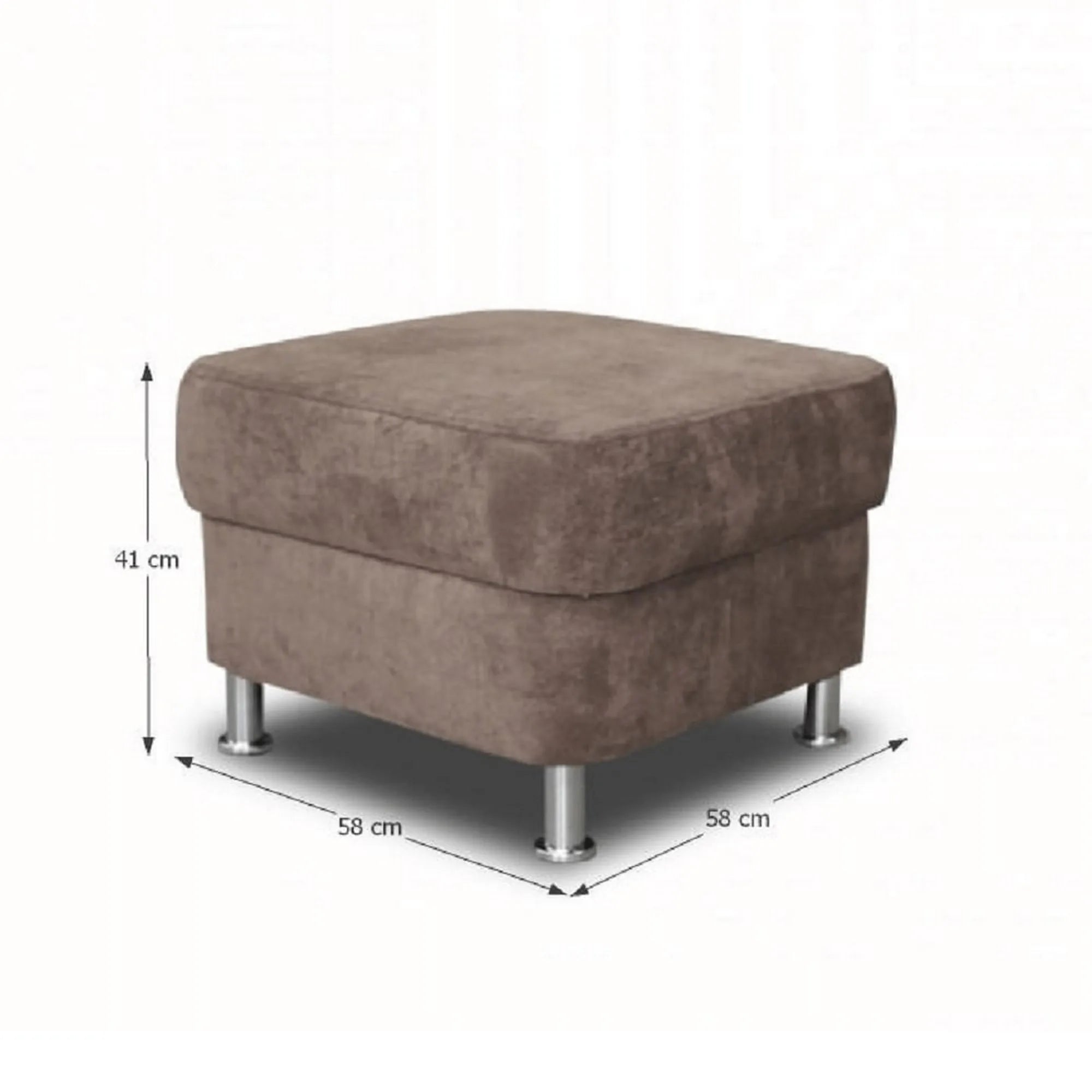 Taburet SANTIAGO, stofa catifelata maro - Matrix 5, 58x58x41 cm