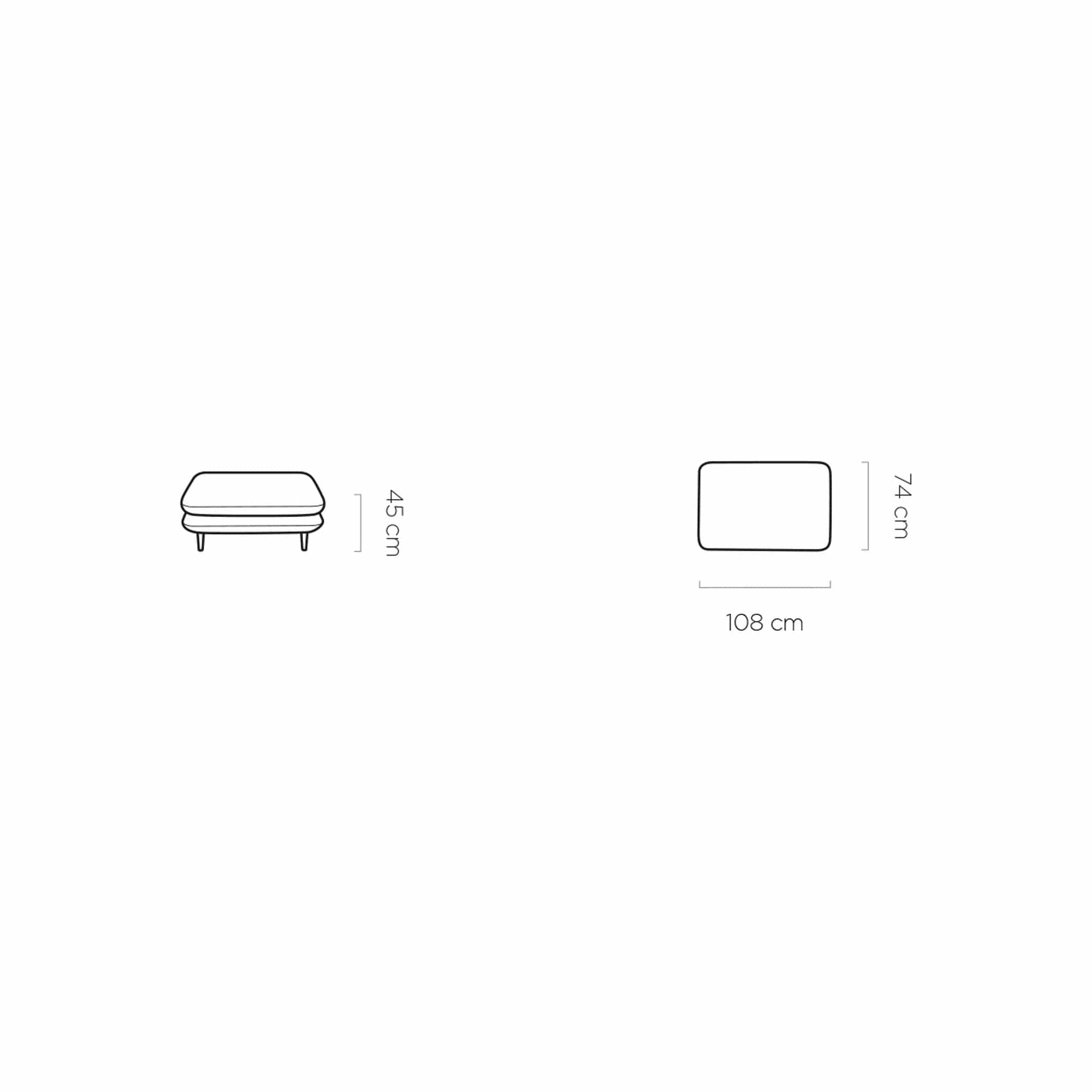 Taburet SOLANO, personalizabil materiale gama Premium, 108x74x45 cm