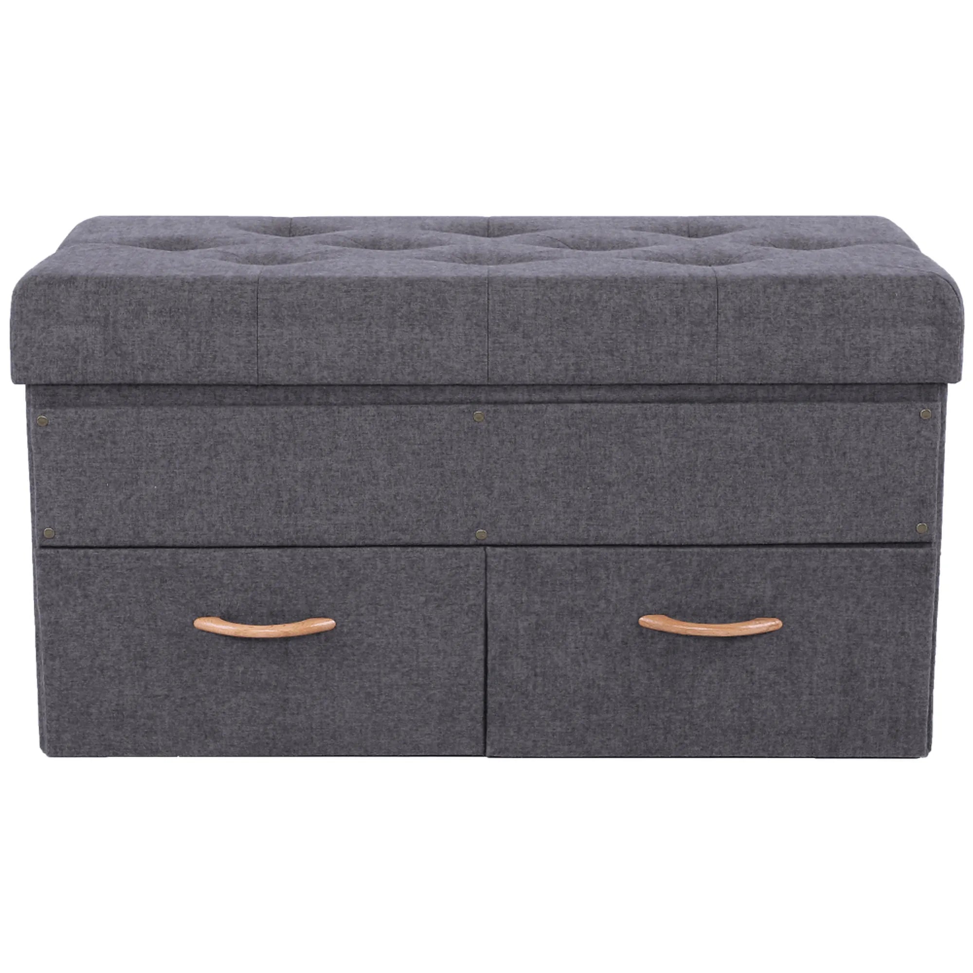 Taburet SULOT TYP 2, stofa clasica gri, cu spatiu depozitare, 84x42x43 cm