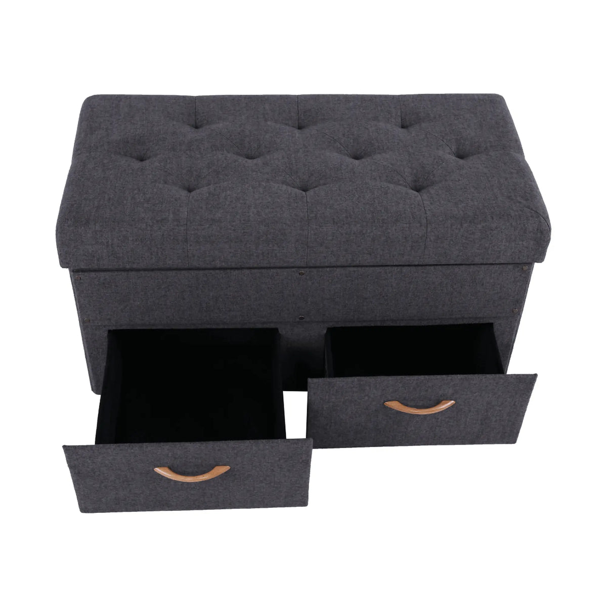 Taburet SULOT TYP 2, stofa clasica gri, cu spatiu depozitare, 84x42x43 cm