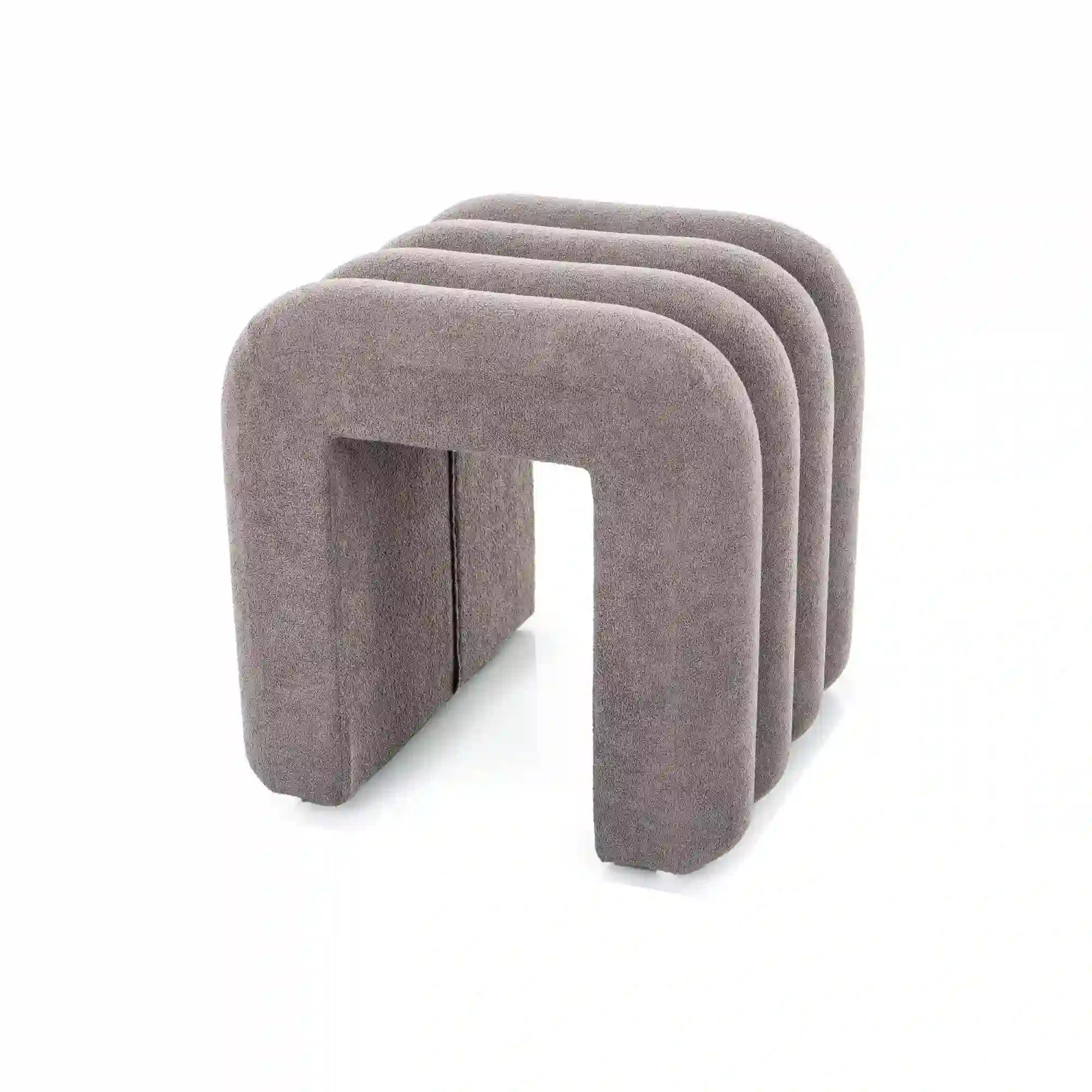 Taburet TICA, gri, stofa clasica, 38x38x40 cm