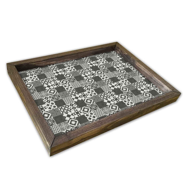 Tava AT-008, nuc/gri, lemn de pin, 40x30 cm
