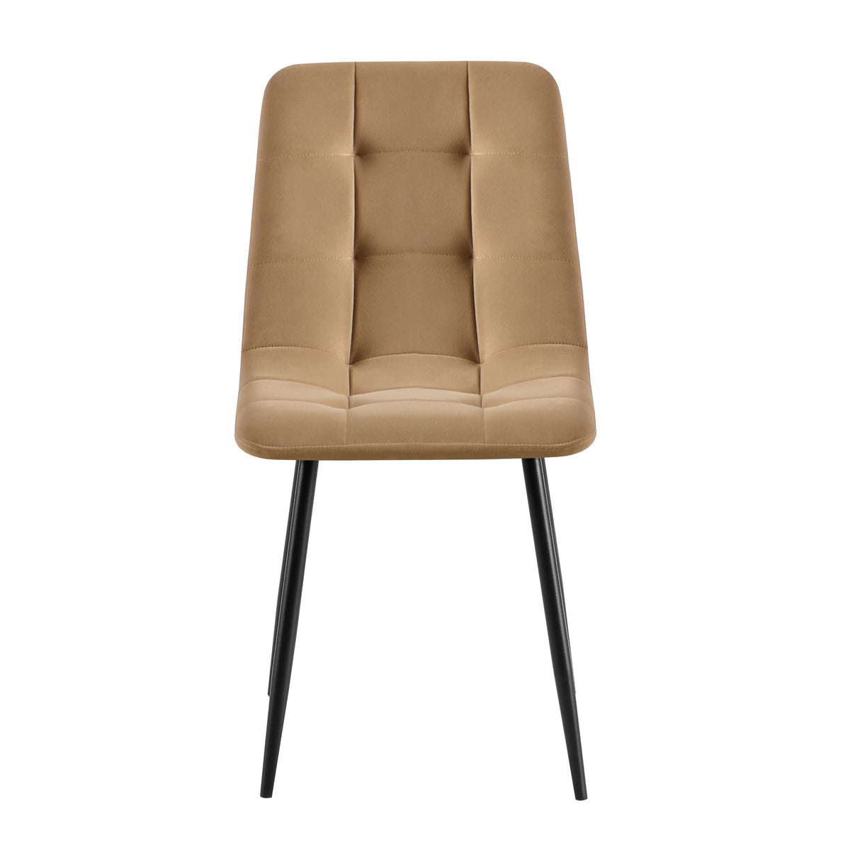 Scaun TED NEW, bej inchis/negru, stofa catifelata/metal, 46x54x88 cm