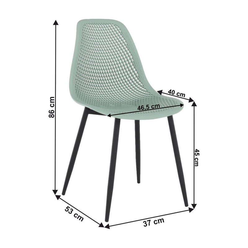 Scaun TEGRA TYP 2, verde/negru, plastic/metal, 37x53x86 cm