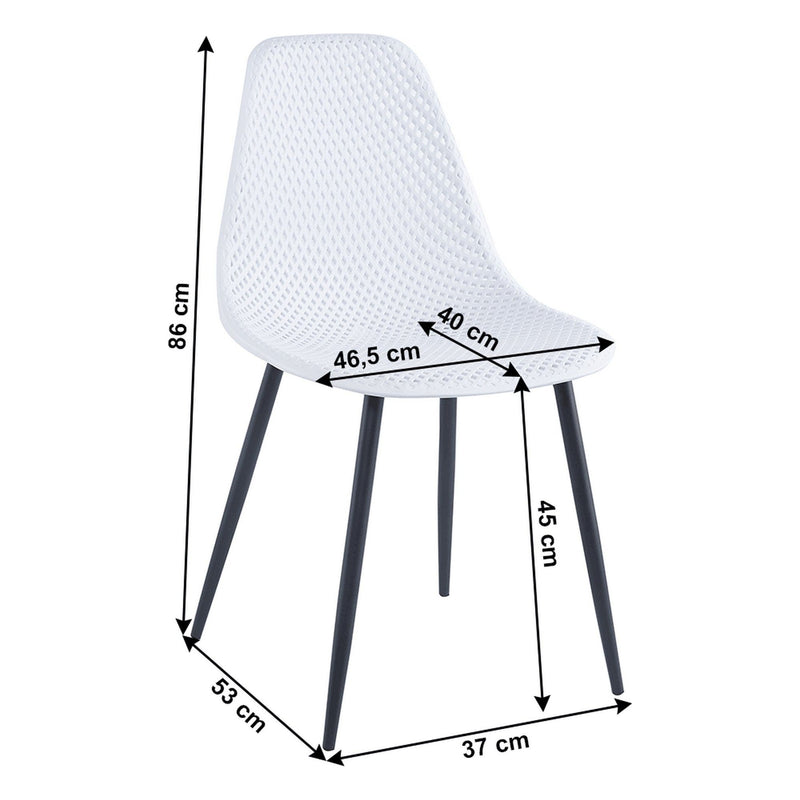 Scaun TEGRA TYP 2, alb/negru, plastic/metal, 37x53x86 cm