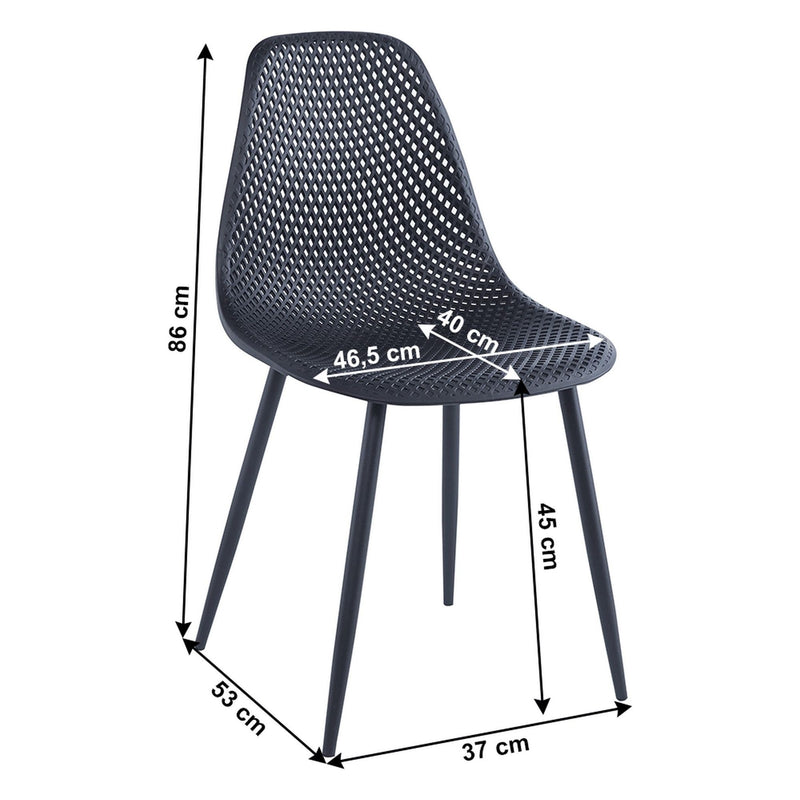 Scaun TEGRA TYP 2, negru, plastic/metal, 37x53x86 cm