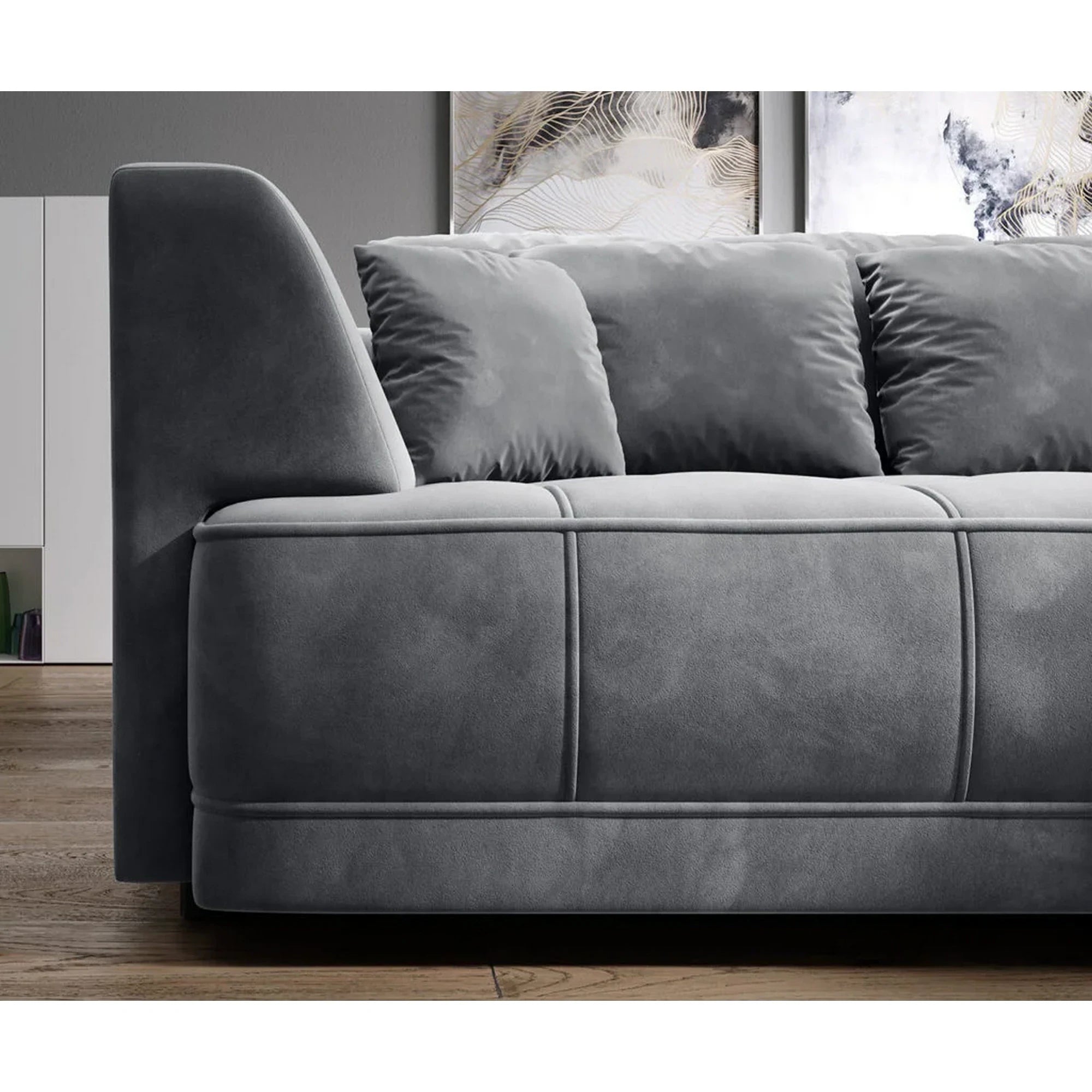 Coltar de living TIGA, sezlong dreapta, stofa clasica galben mustar - Austin 11, cu reglaj electric, 286x207x77 cm