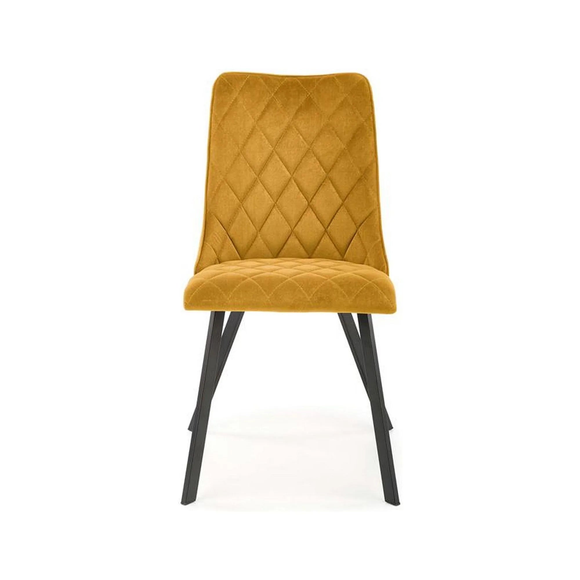 Scaun K450, galben mustar/negru, stofa catifelata/metal, 44x58x85 cm