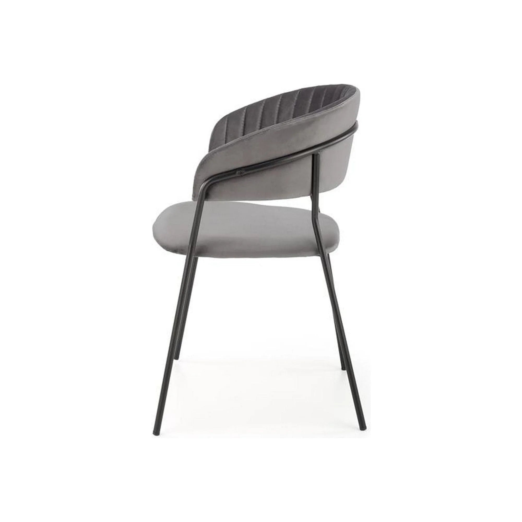 Scaun K426, gri/negru, stofa catifelata/metal, 57x54x79 cm