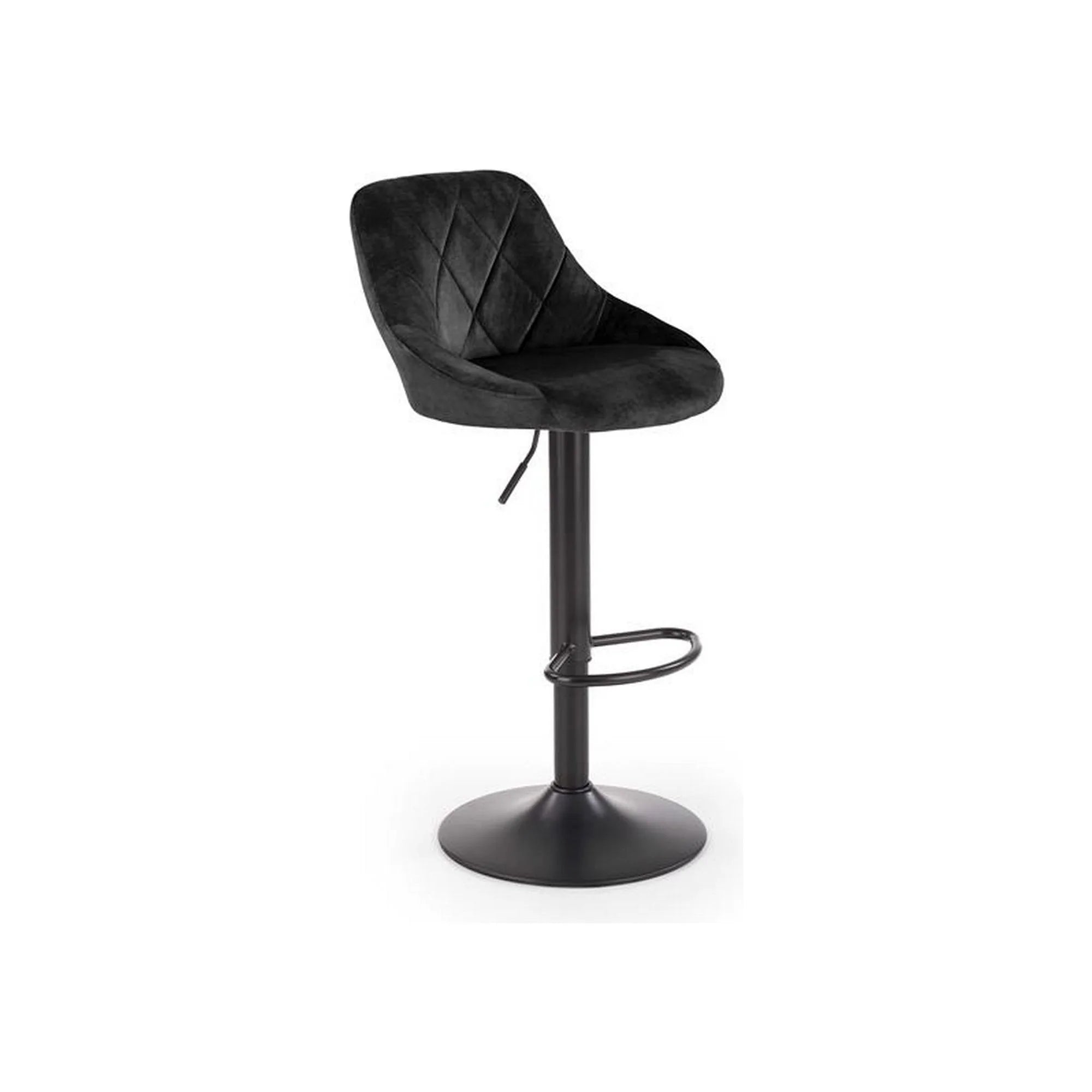 Scaun bar H101, negru, stofa catifelata/otel, 47x45x84/106 cm
