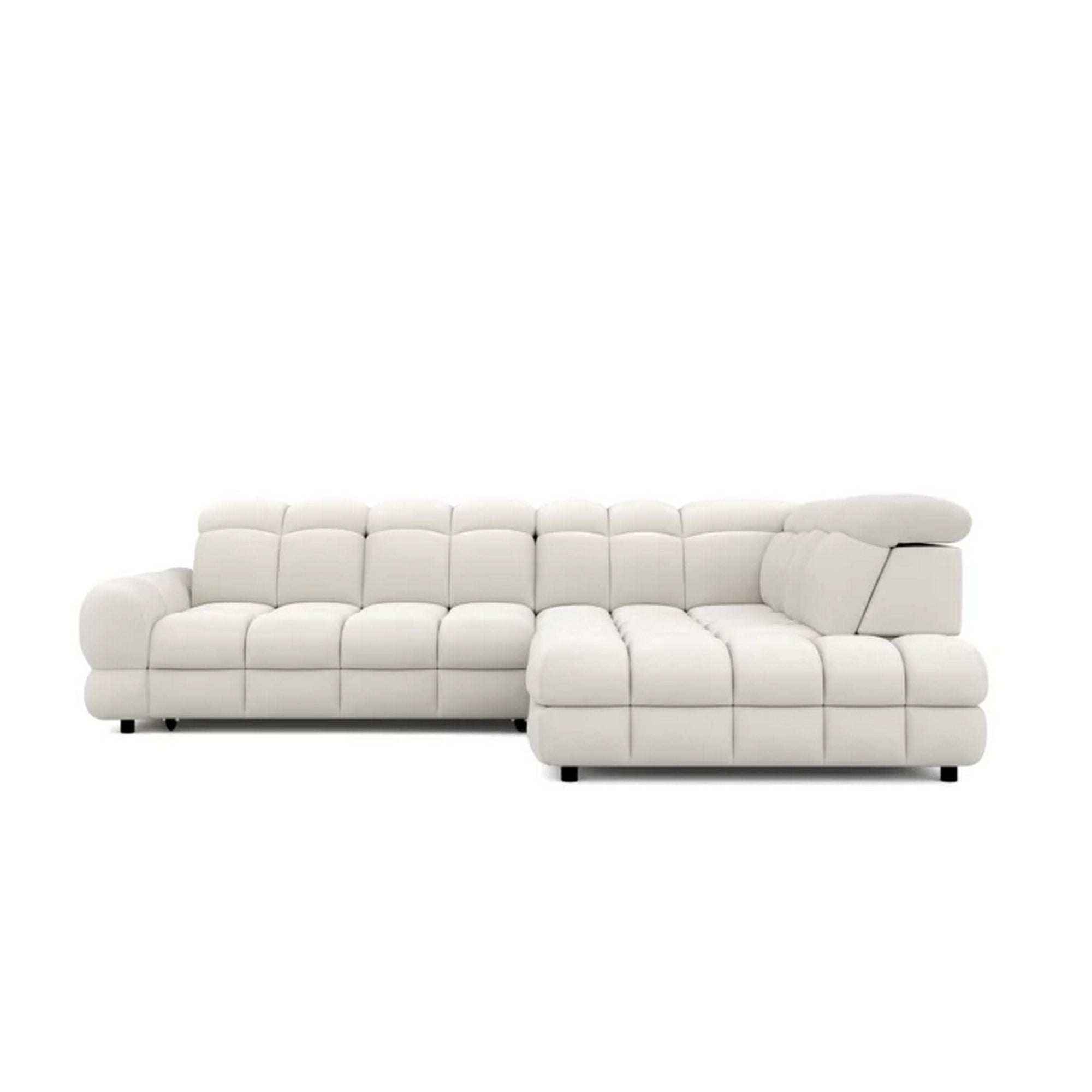 Coltar extensibil TOLLO L, personalizabil materiale gama Premium, cu lada depozitare si reglaj electric, 302x220x106 cm