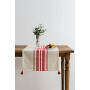 Traversa masa TEREZA, alb/rosu, bumbac/poliester, 50x150 cm