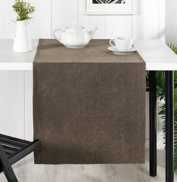 Traversa masa VENEDIK, maro, poliester, 48x150 cm