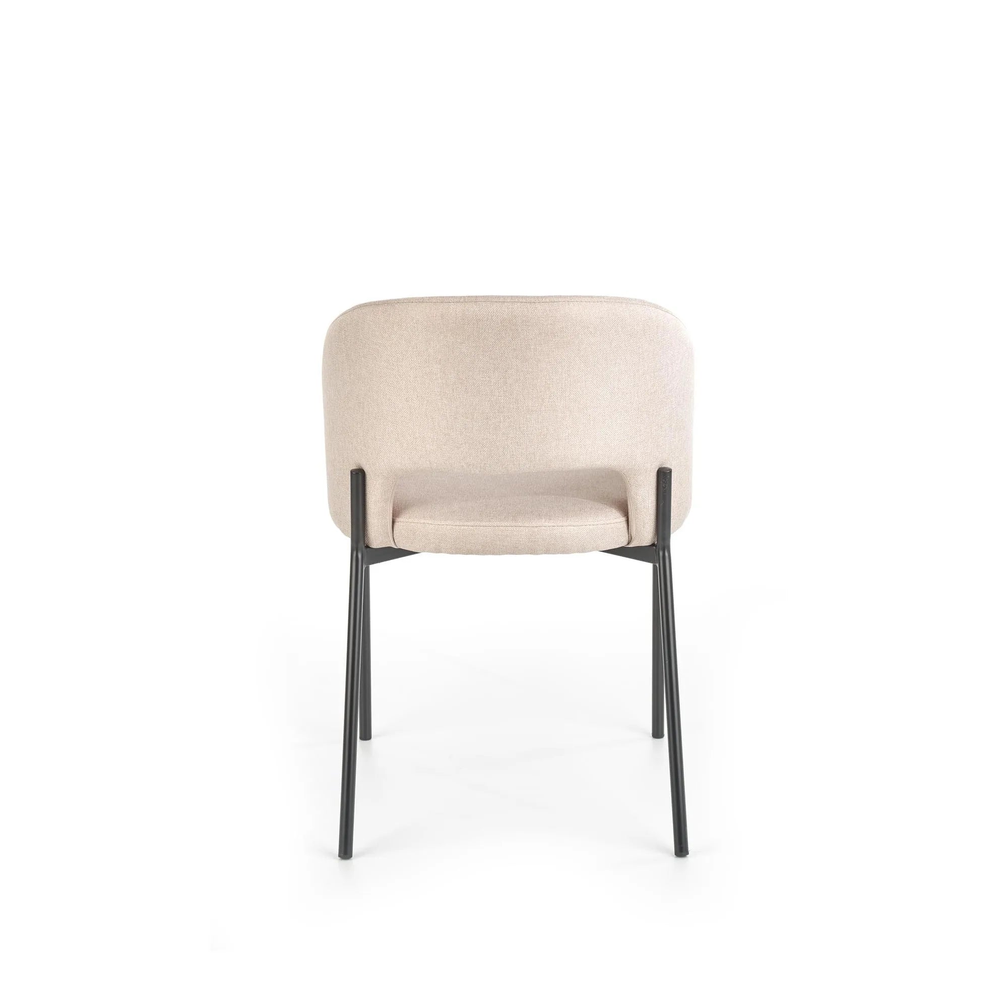 Scaun tapitat K373, bej/negru, stofa clasica/metal, 51x57x77 cm