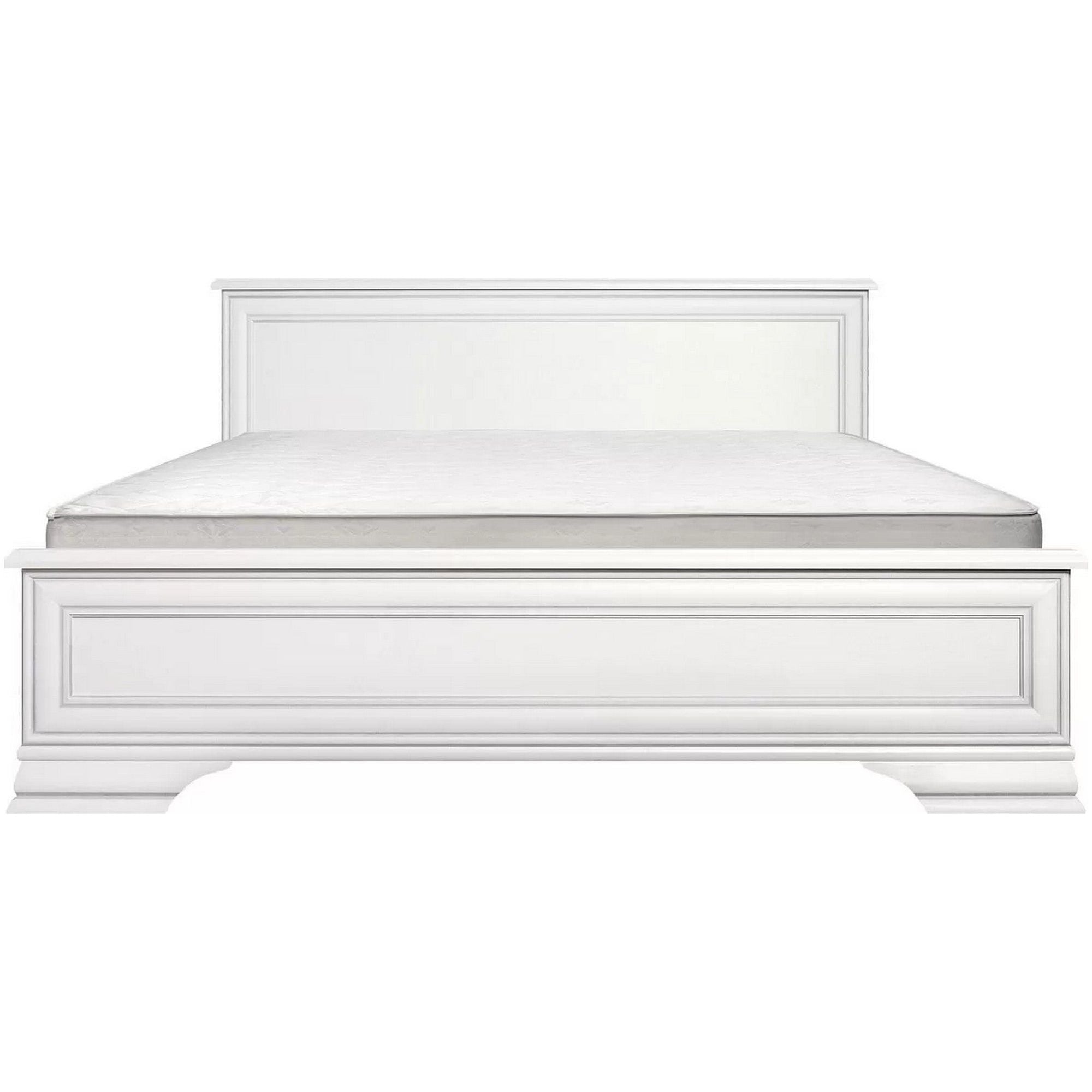 Set dormitor IDENTO 3, alb, PAL melaminat, cu pat 160x200, dulap cu 6 usi si 2 sertare si noptiere