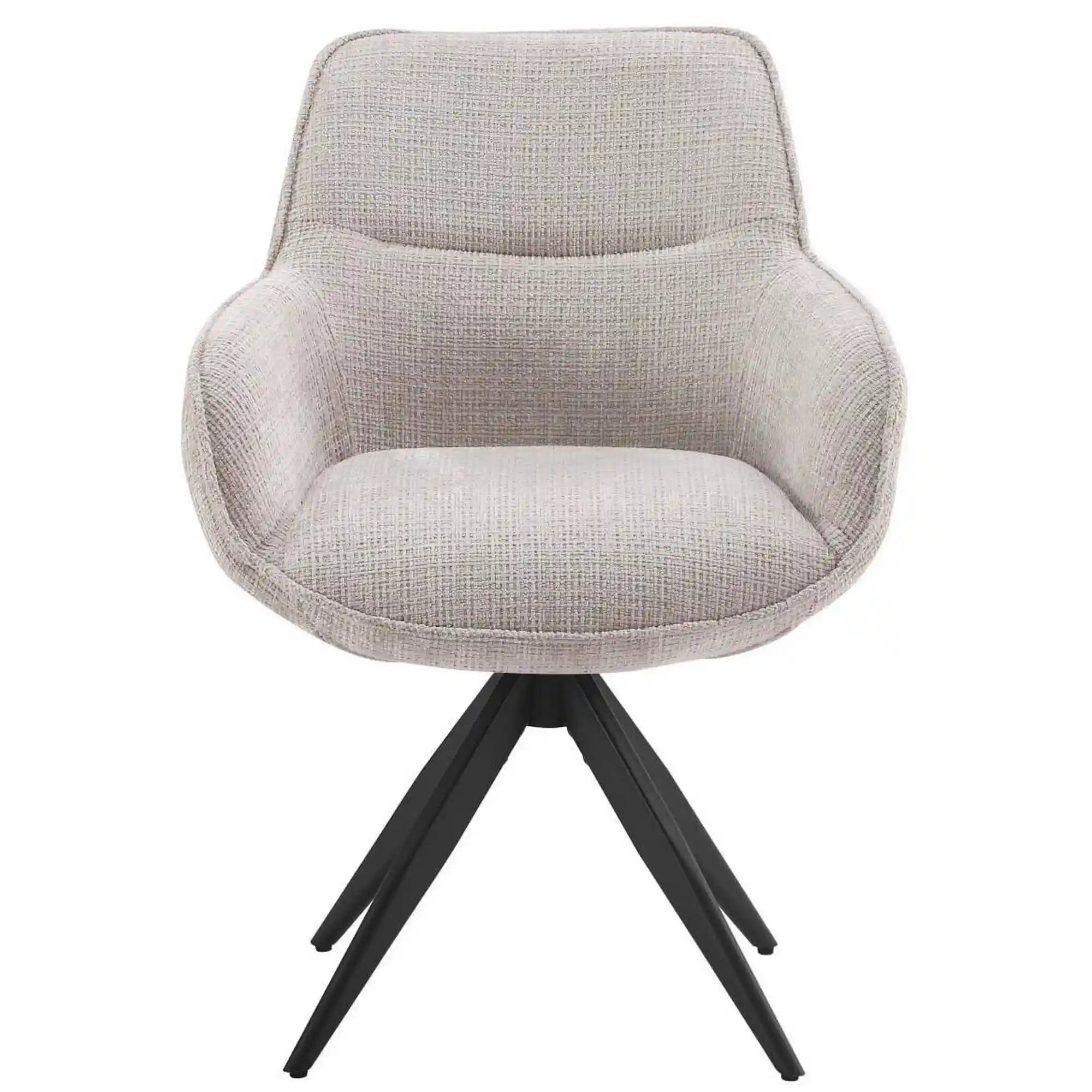 Scaun rotativ TURIN, bej/negru, stofa clasica/metal, 65x62x86 cm