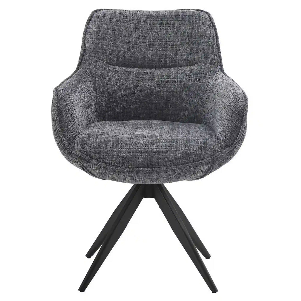 Scaun rotativ TURIN, gri inchis/negru, stofa clasica/metal, 65x62x86 cm