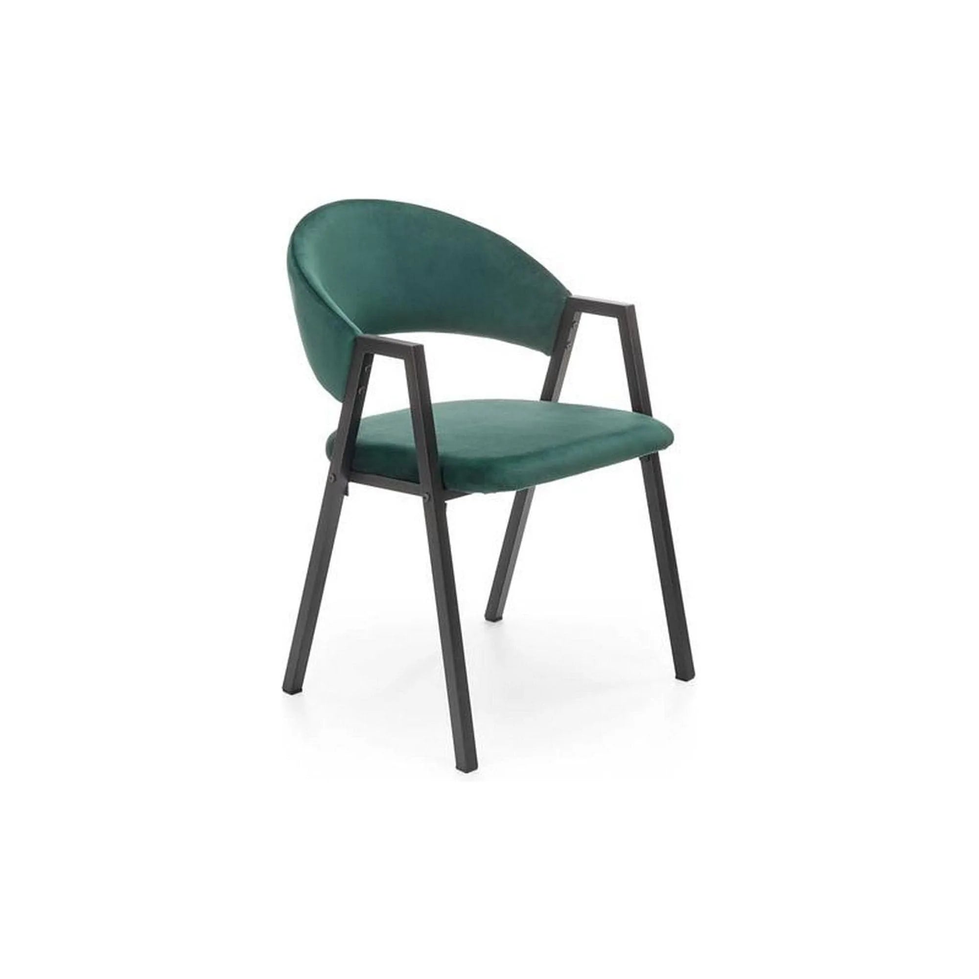 Scaun K473, stofa catifelata verde inchis, 54x58x82 cm