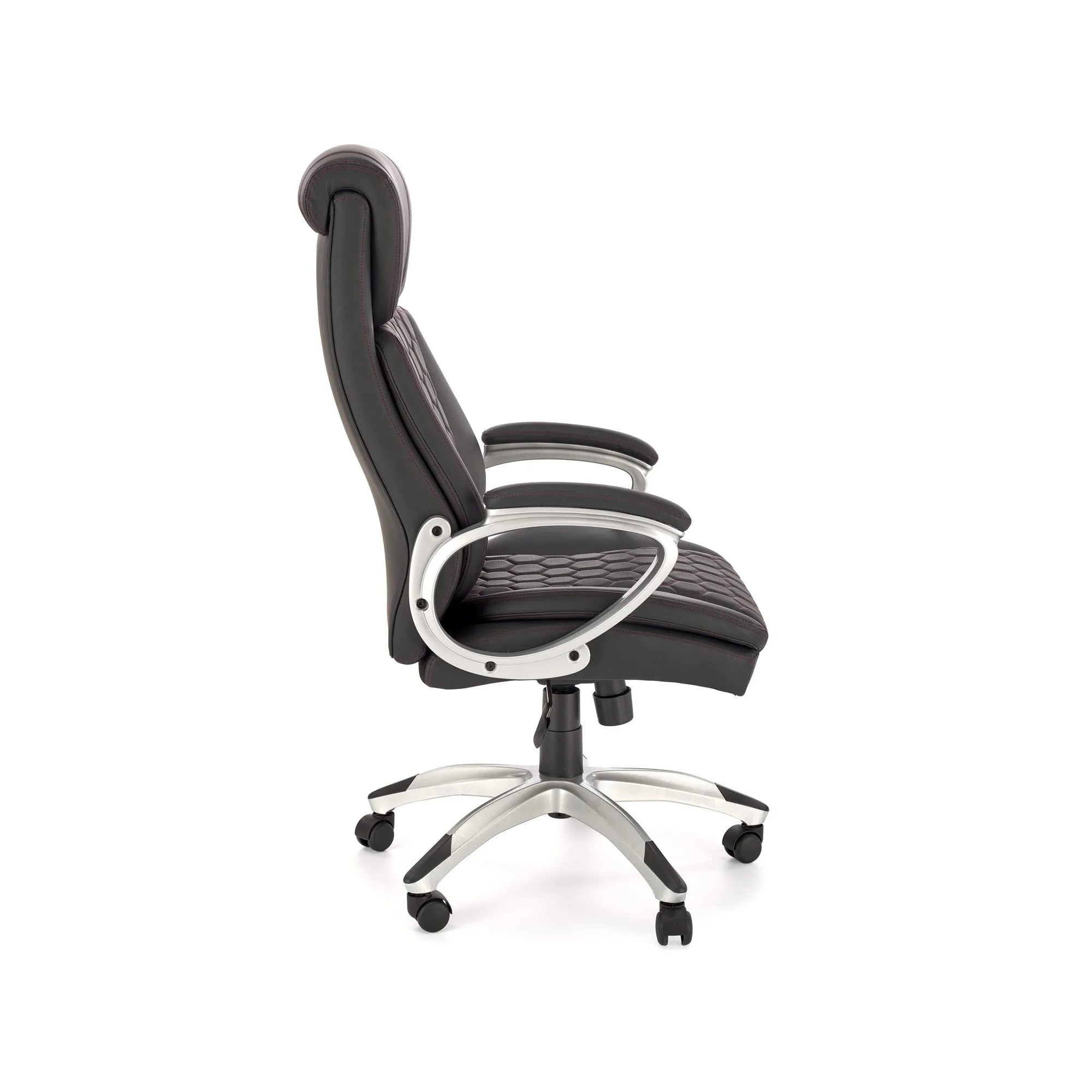 Scaun birou THOMAS, negru, piele ecologica/polipropilena, 62x70x115/122 cm